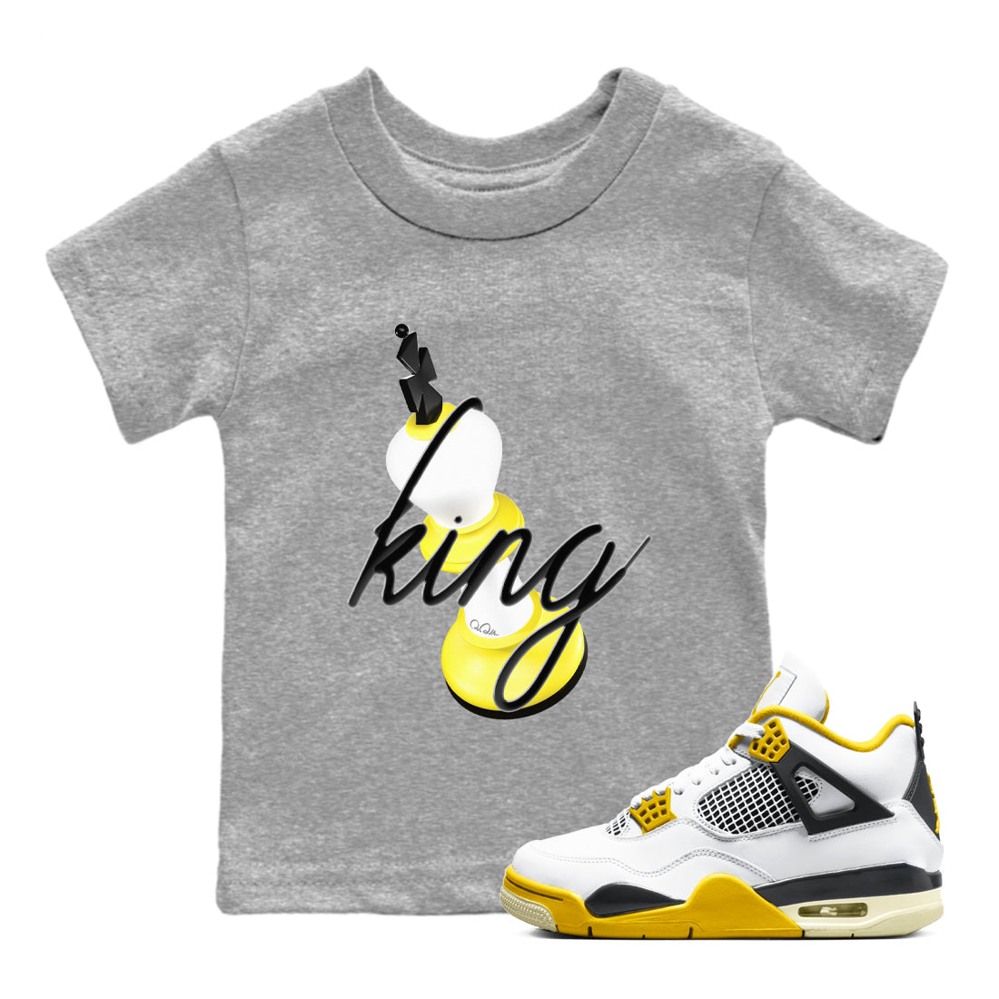 3D King snkmatch Tees Kids - Air Jordan 4 Vivid Sulfur