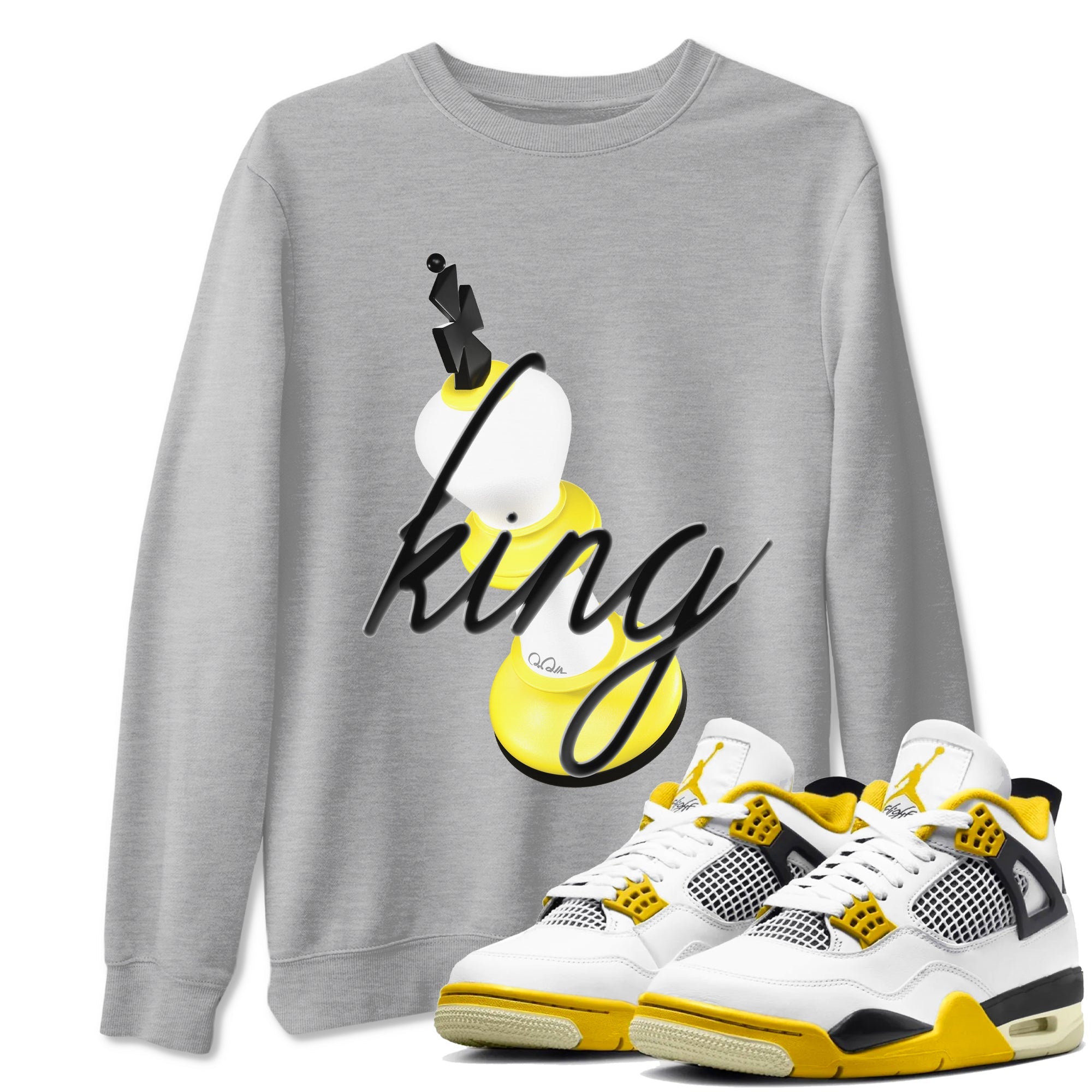 3D King snkmatch Tees - Air Jordan 4 Vivid Sulfur