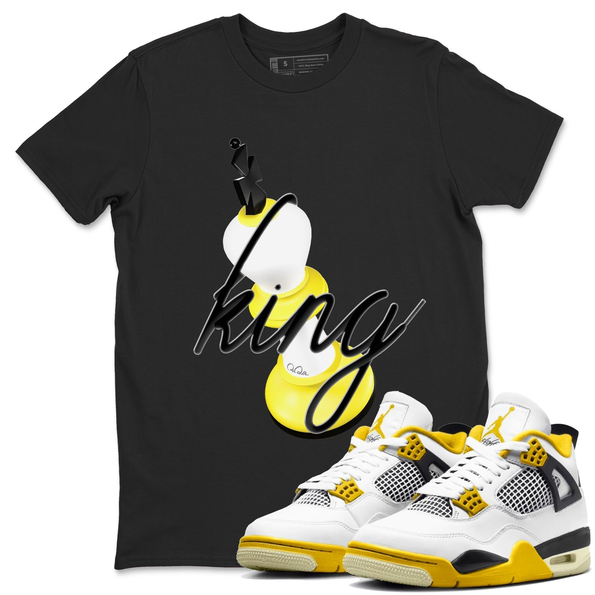3D King snkmatch Tees - Air Jordan 4 Vivid Sulfur