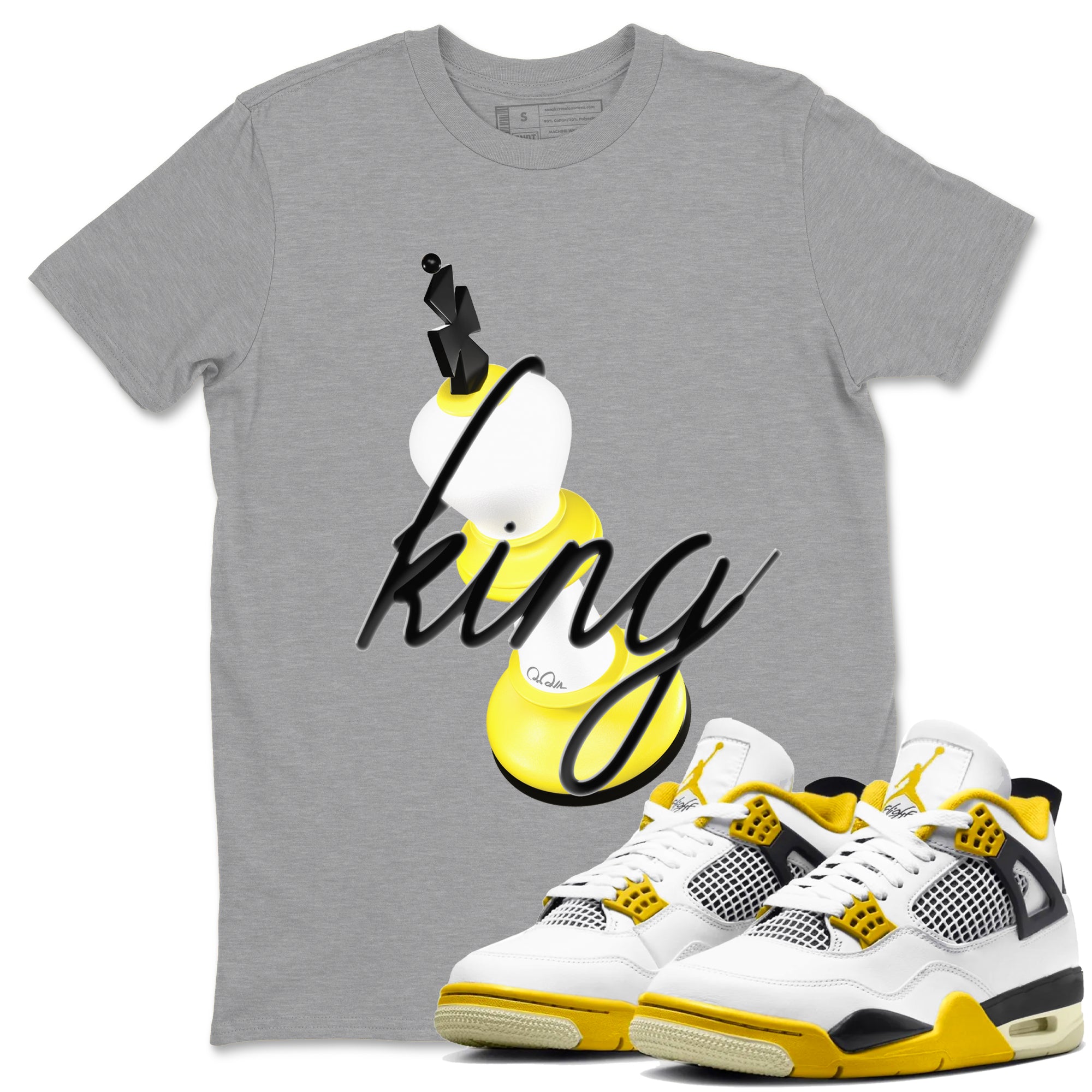3D King snkmatch Tees - Air Jordan 4 Vivid Sulfur