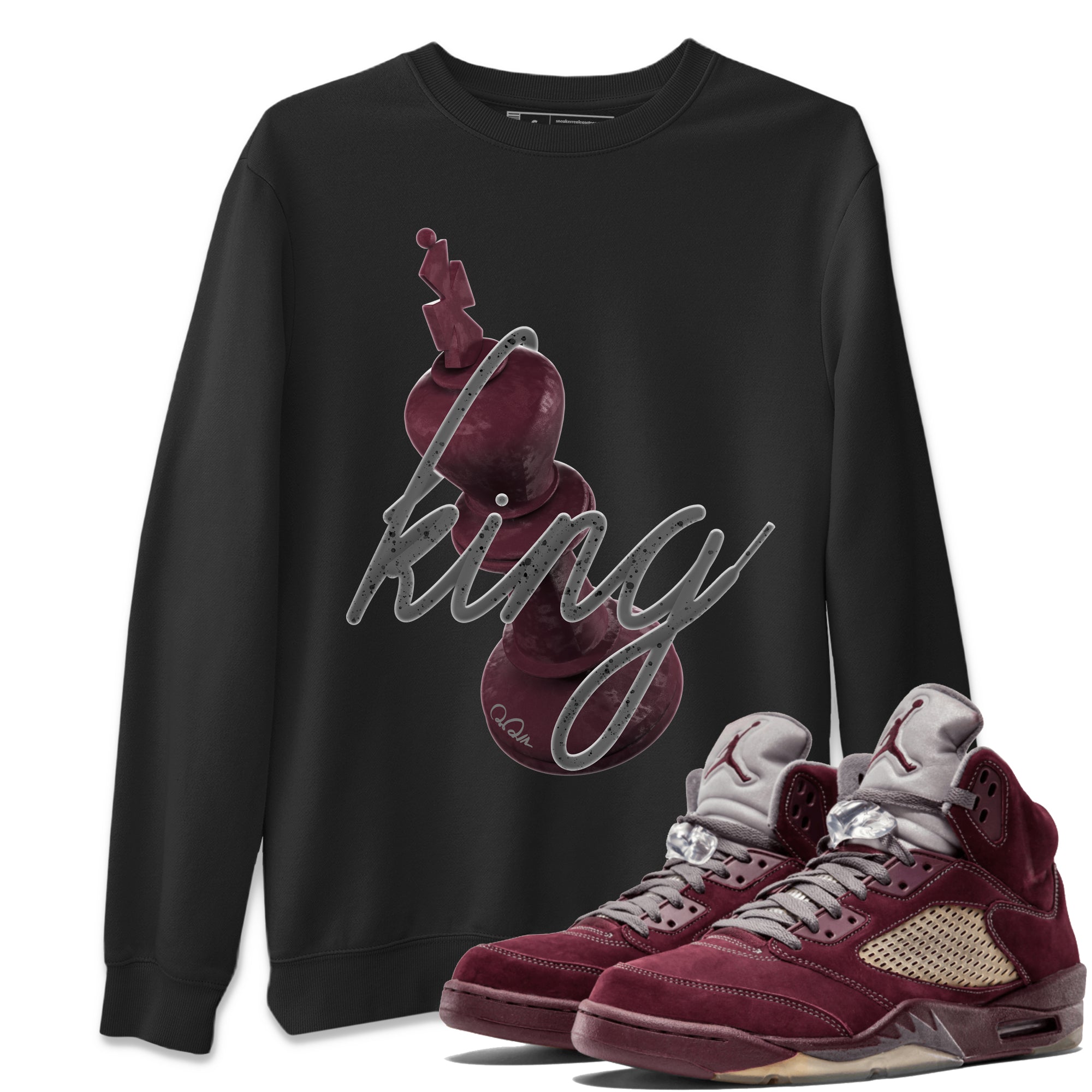 3D King Unisex Tops - Air Jordan 5 Burgundy
