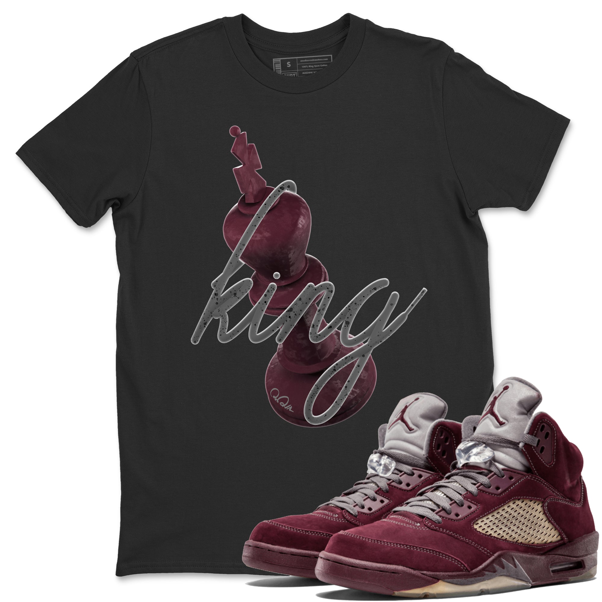 3D King Unisex Tops - Air Jordan 5 Burgundy