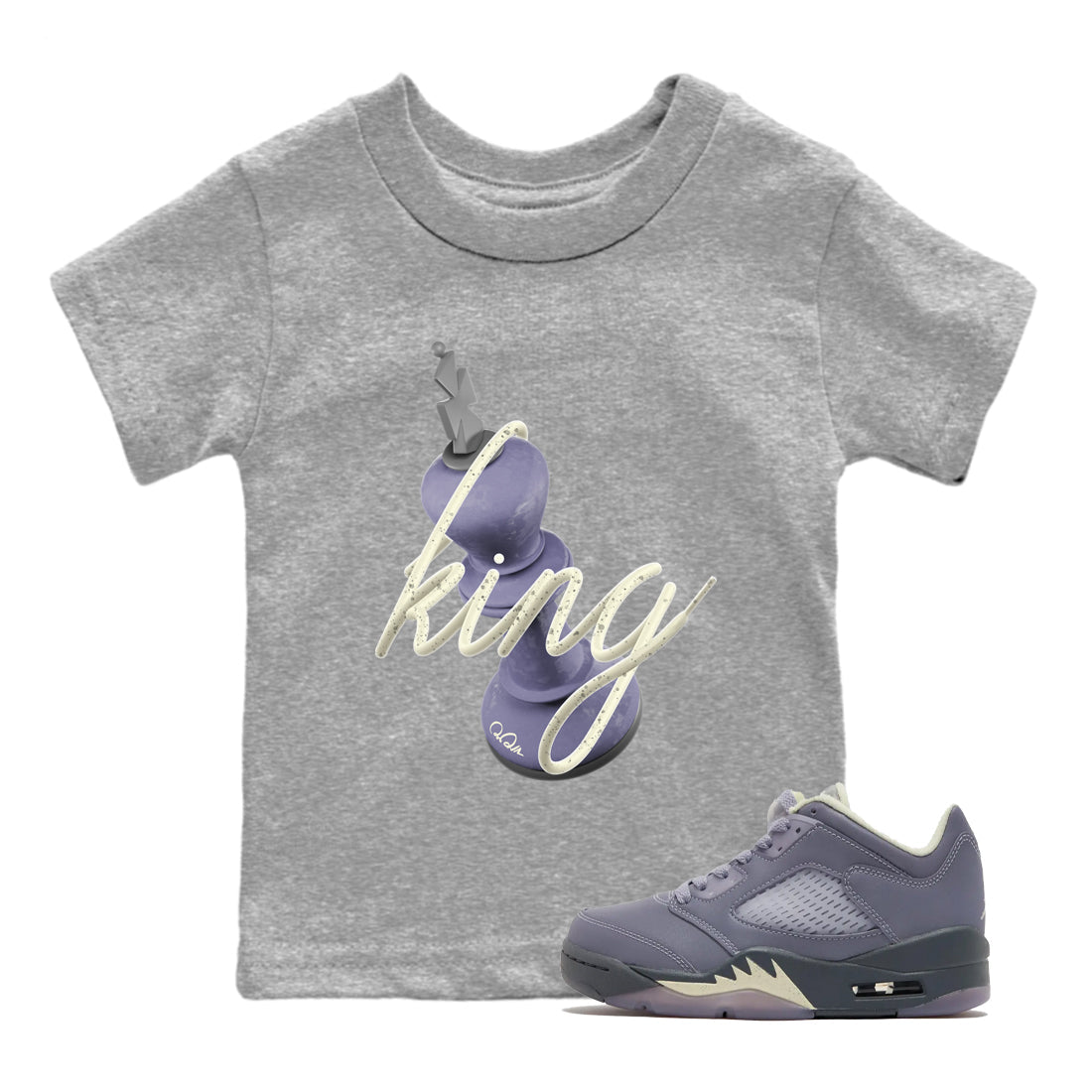 3D King Kids Tops - Air Jordan 5 Indigo Haze