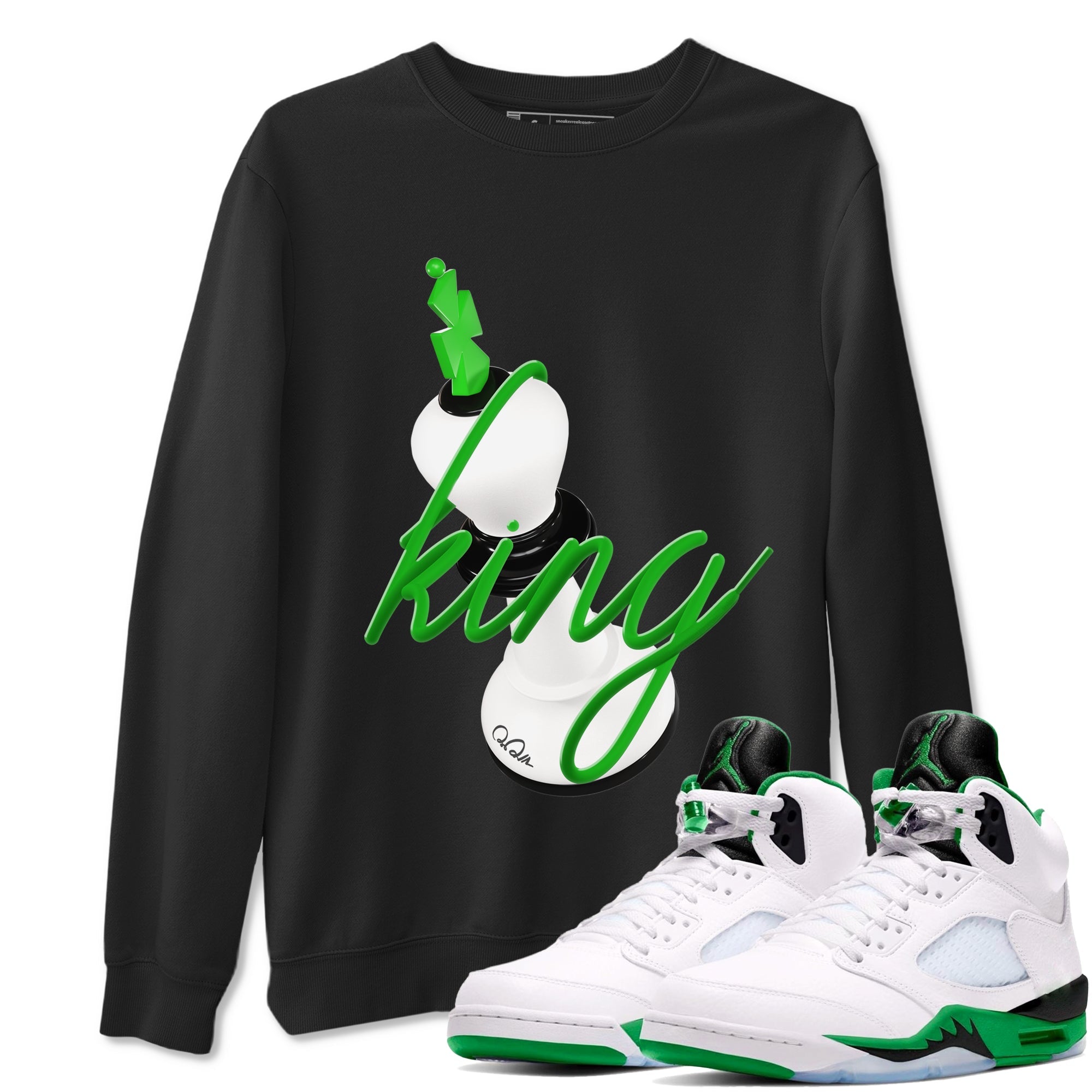 3D King snkmatch Tees - Air Jordan 5 Lucky Green