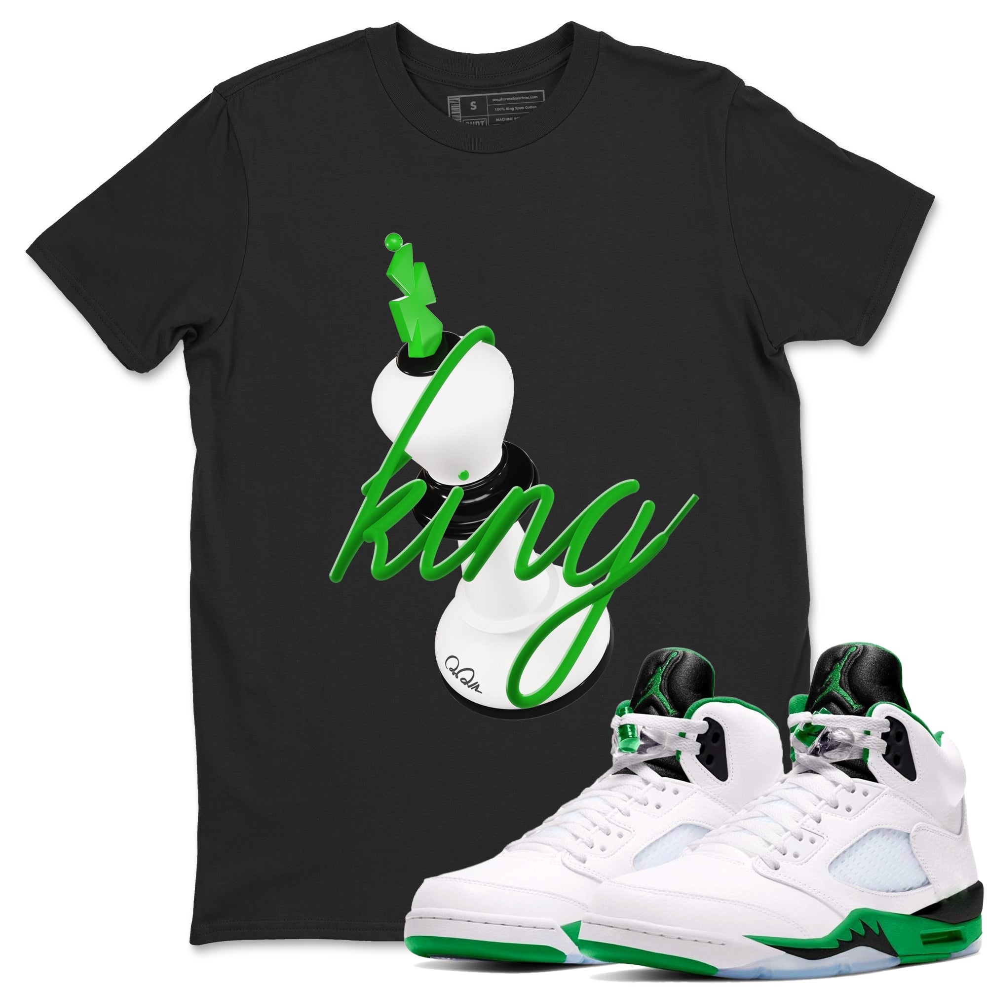 3D King snkmatch Tees - Air Jordan 5 Lucky Green