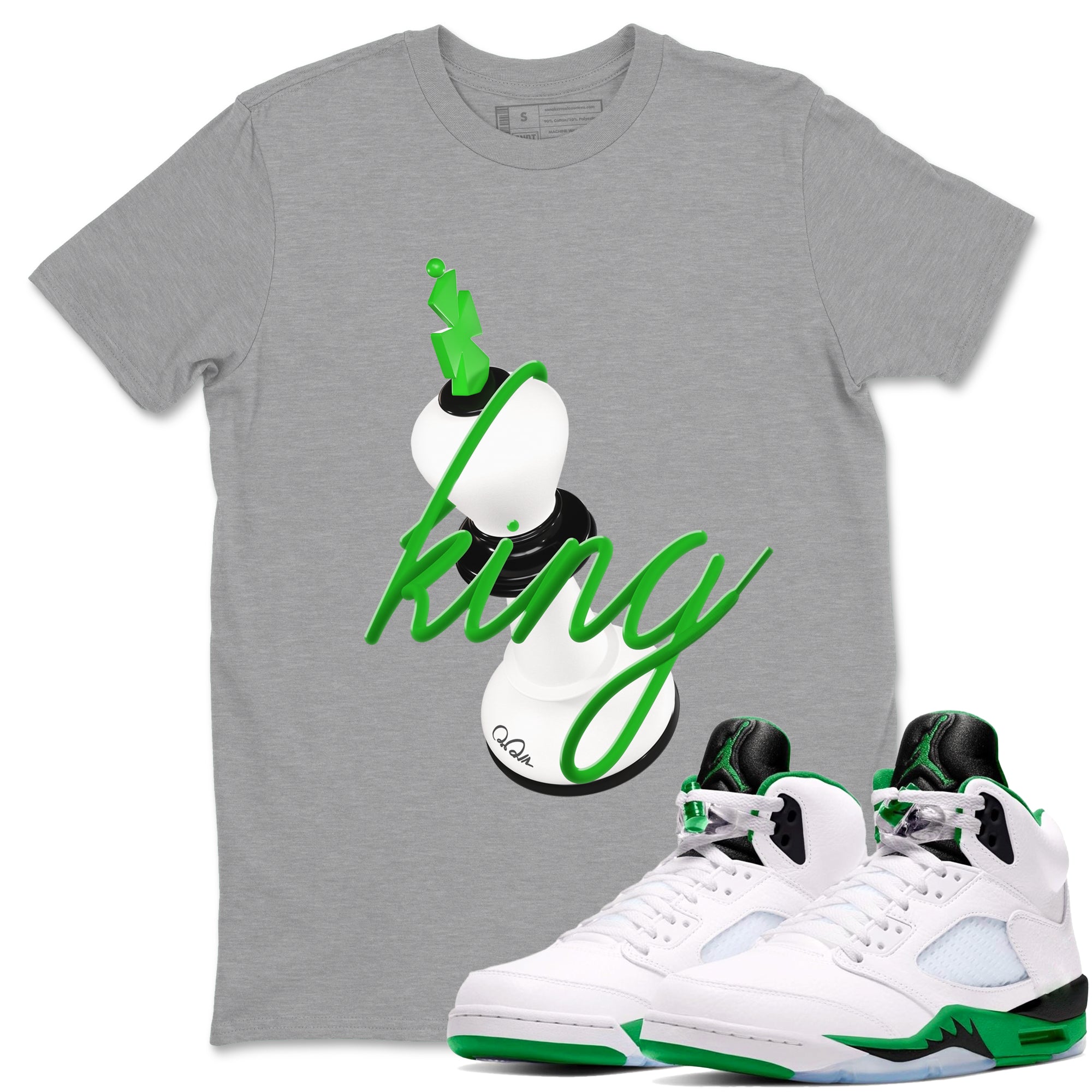 3D King snkmatch Tees - Air Jordan 5 Lucky Green