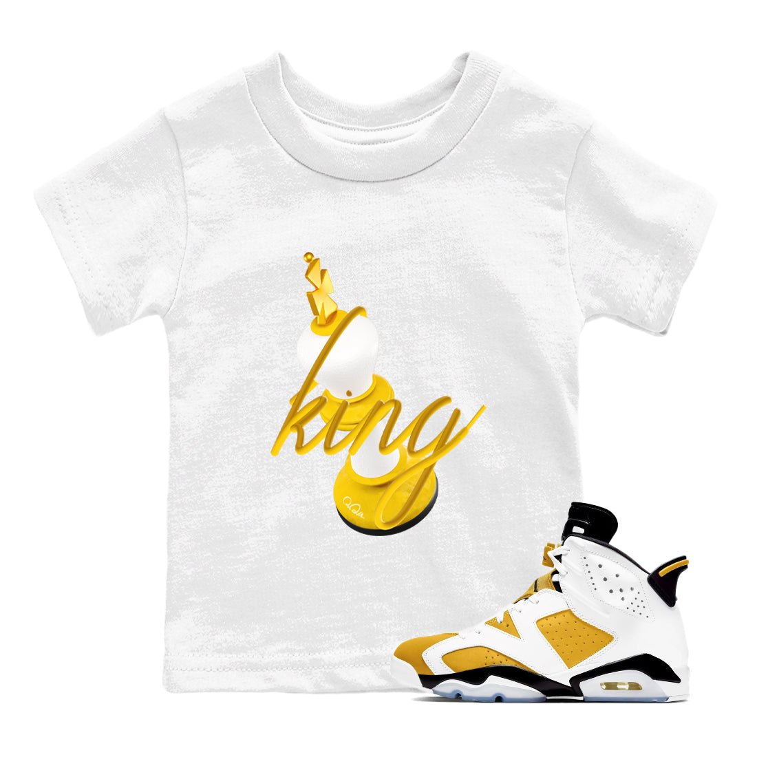 3D King snkmatch Tee Kids - Air Jordan 6 Yellow Ochre