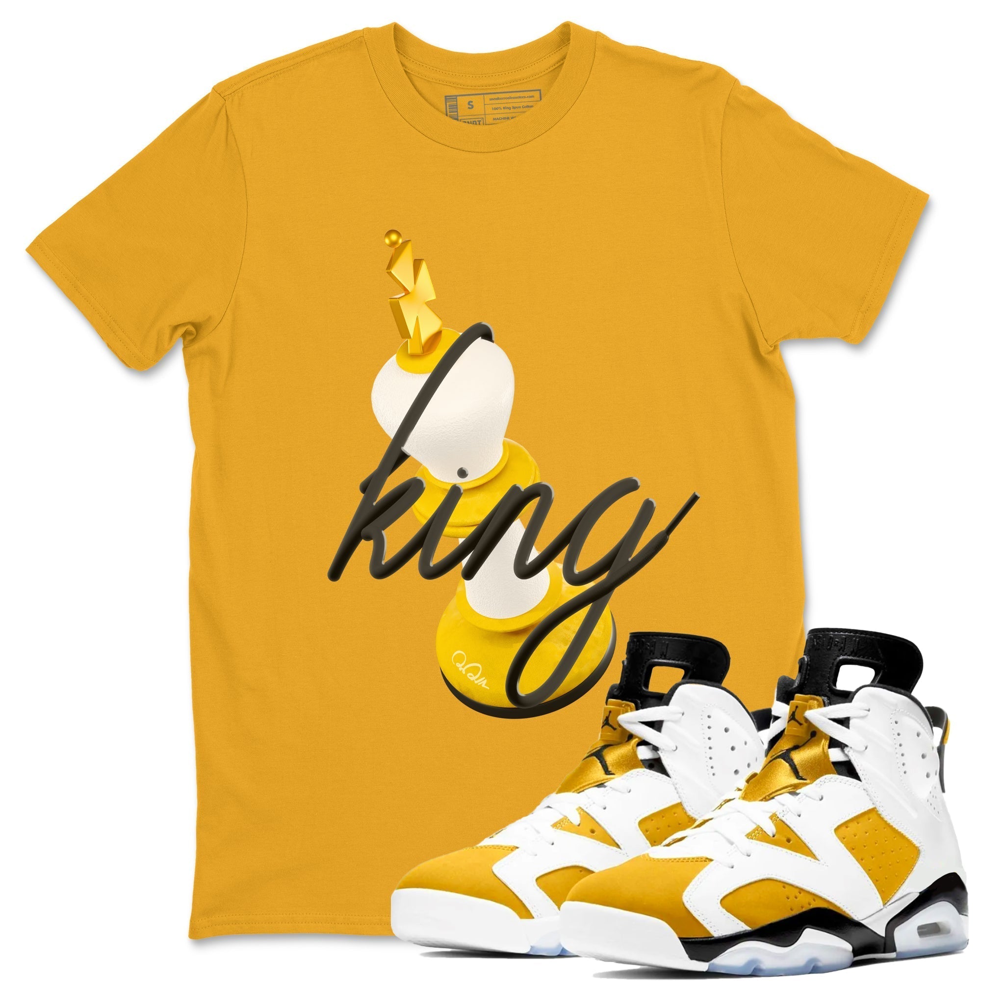 3D King snkmatch Tee - Air Jordan 6 Yellow Ochre