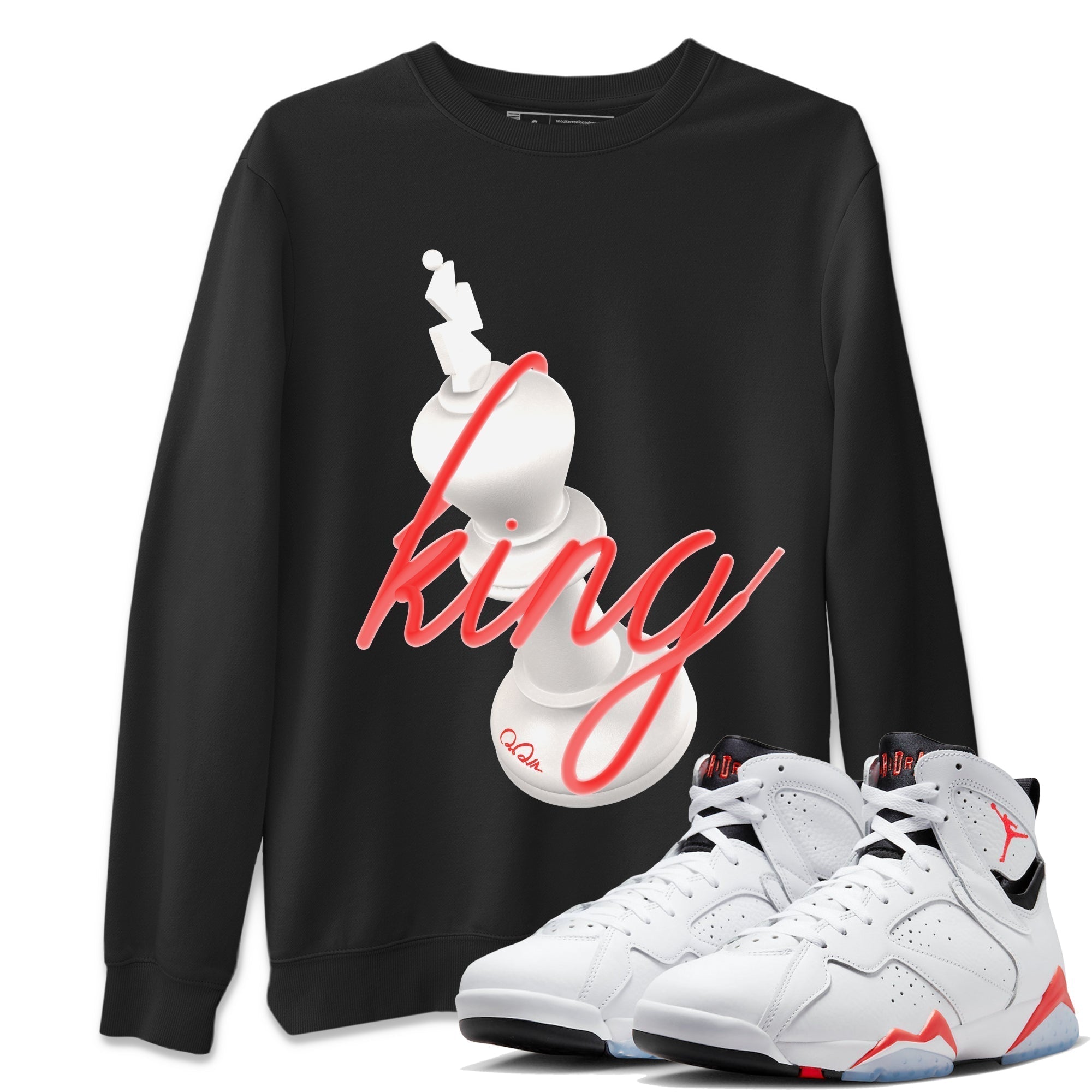 3D King Unisex Tops - Air Jordan 7 White Infrared