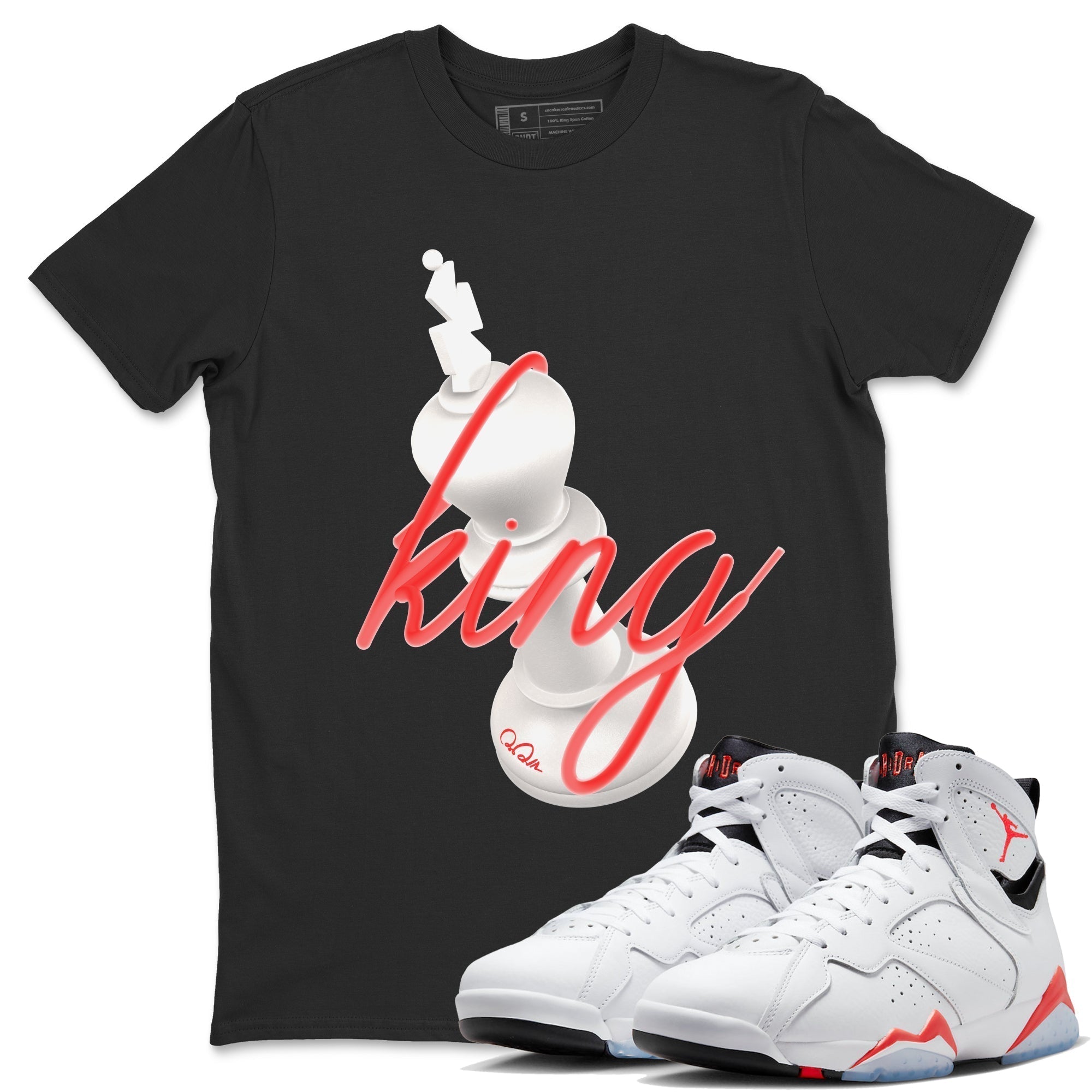 3D King Unisex Tops - Air Jordan 7 White Infrared