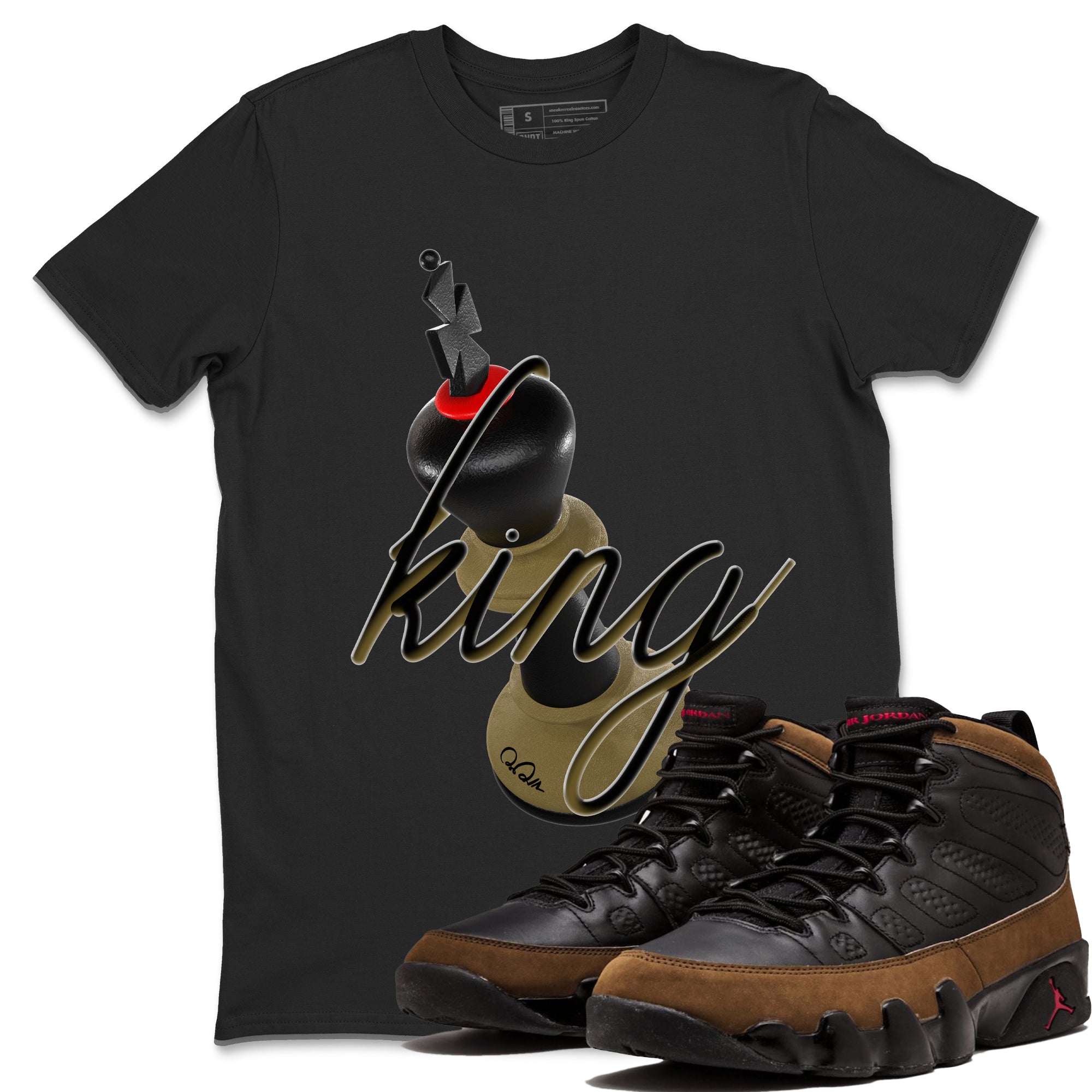 3D King snkmatch Tees - Air Jordan 9 Olive