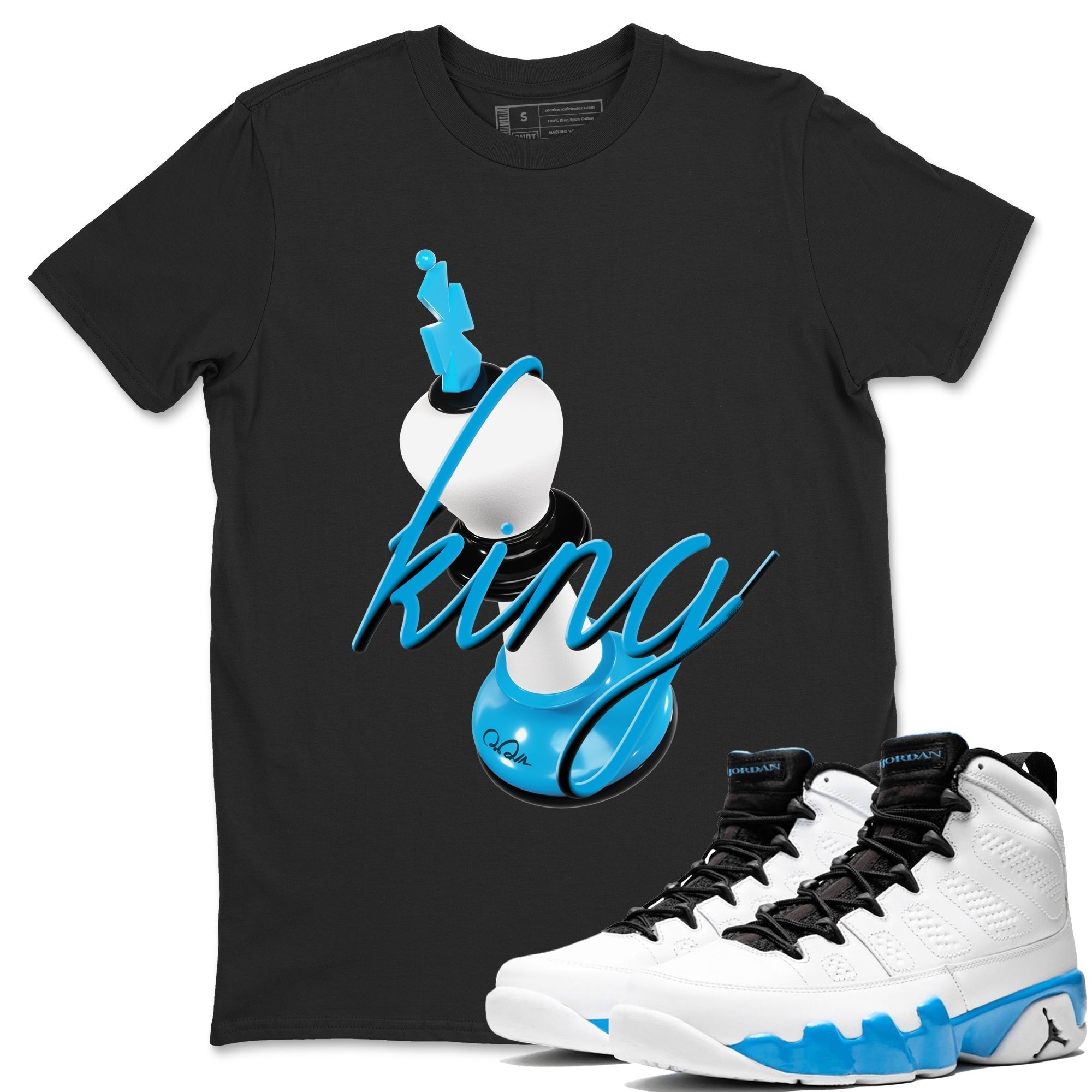 3D King snkmatch Tees - Air Jordan 9 Powder Blue