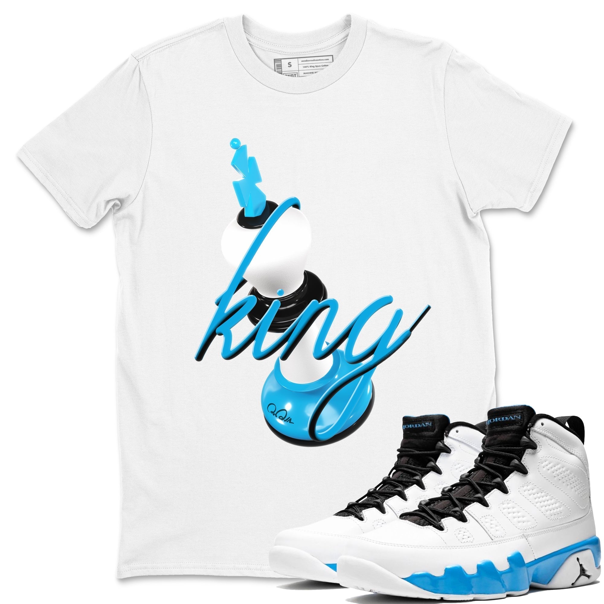 3D King snkmatch Tees - Air Jordan 9 Powder Blue