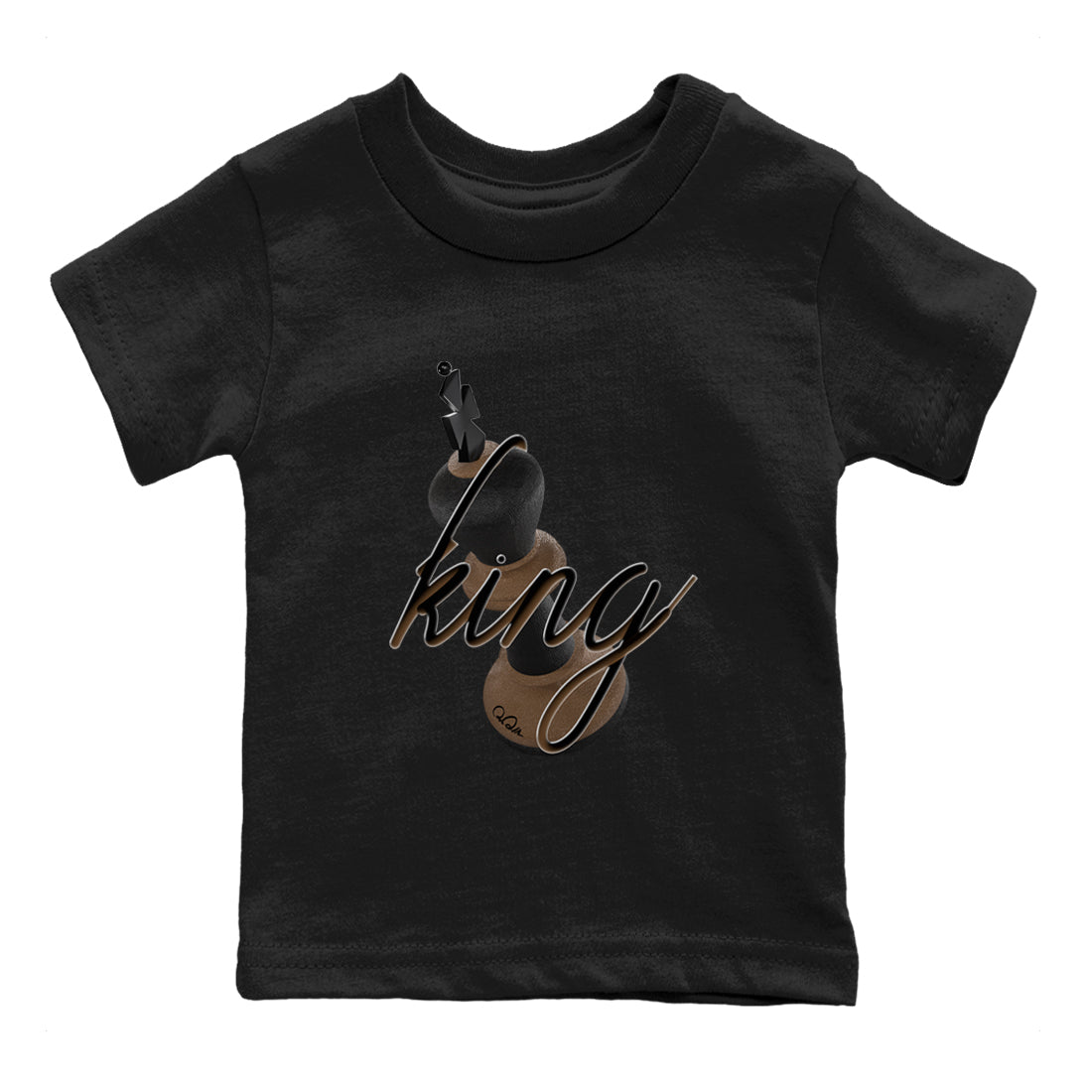 3D King snkmatch Tees Kids - Jordan Jumpman Jack Travis Scott Dark Mocha