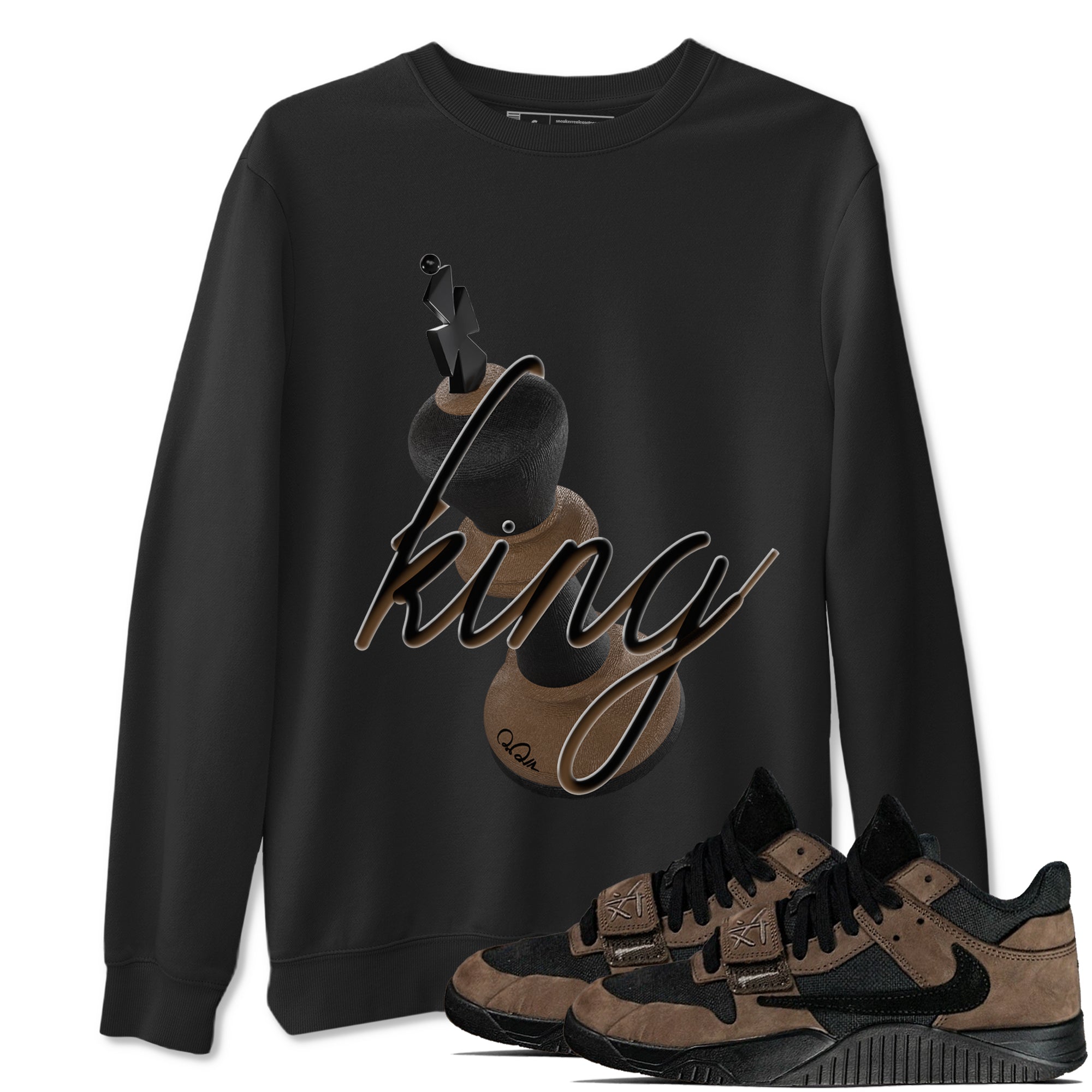 3D King snkmatch Tees - Jordan Jumpman Jack Travis Scott Dark Mocha