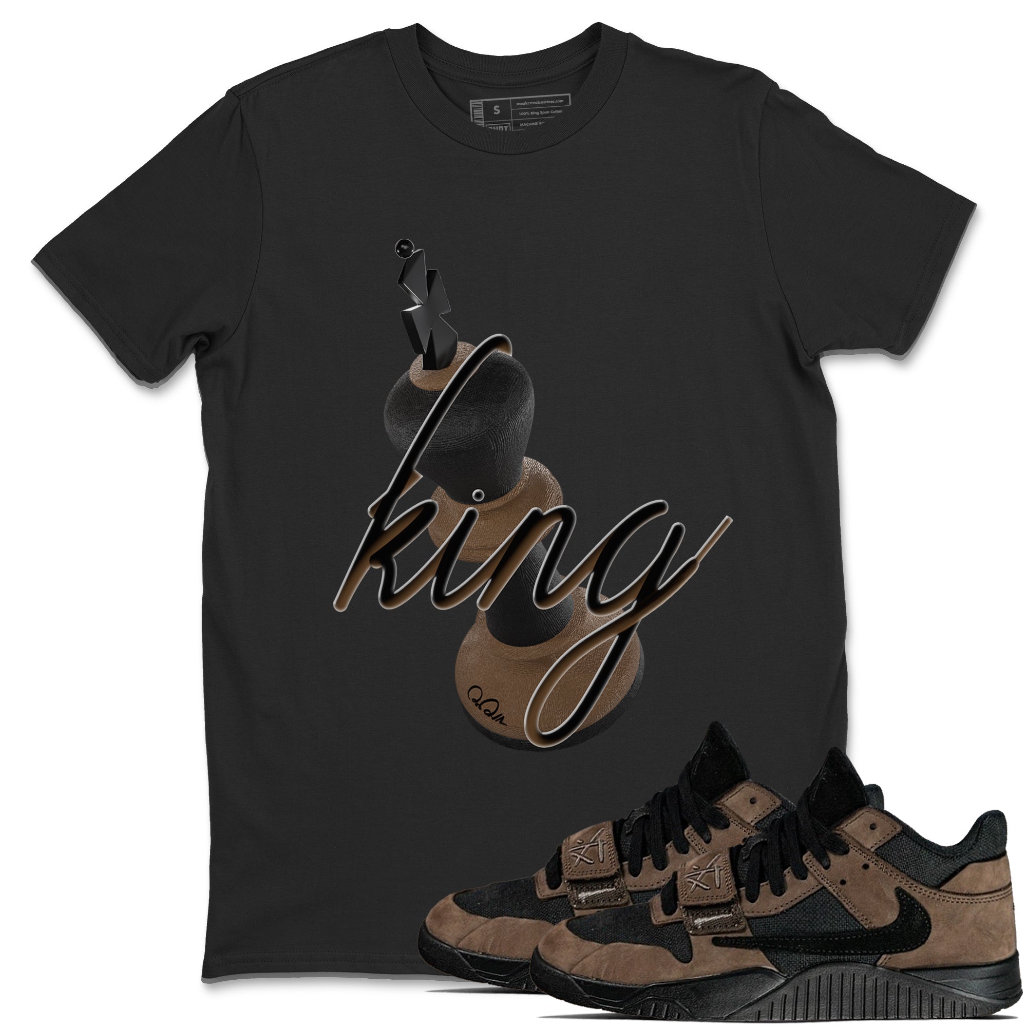3D King snkmatch Tees - Jordan Jumpman Jack Travis Scott Dark Mocha