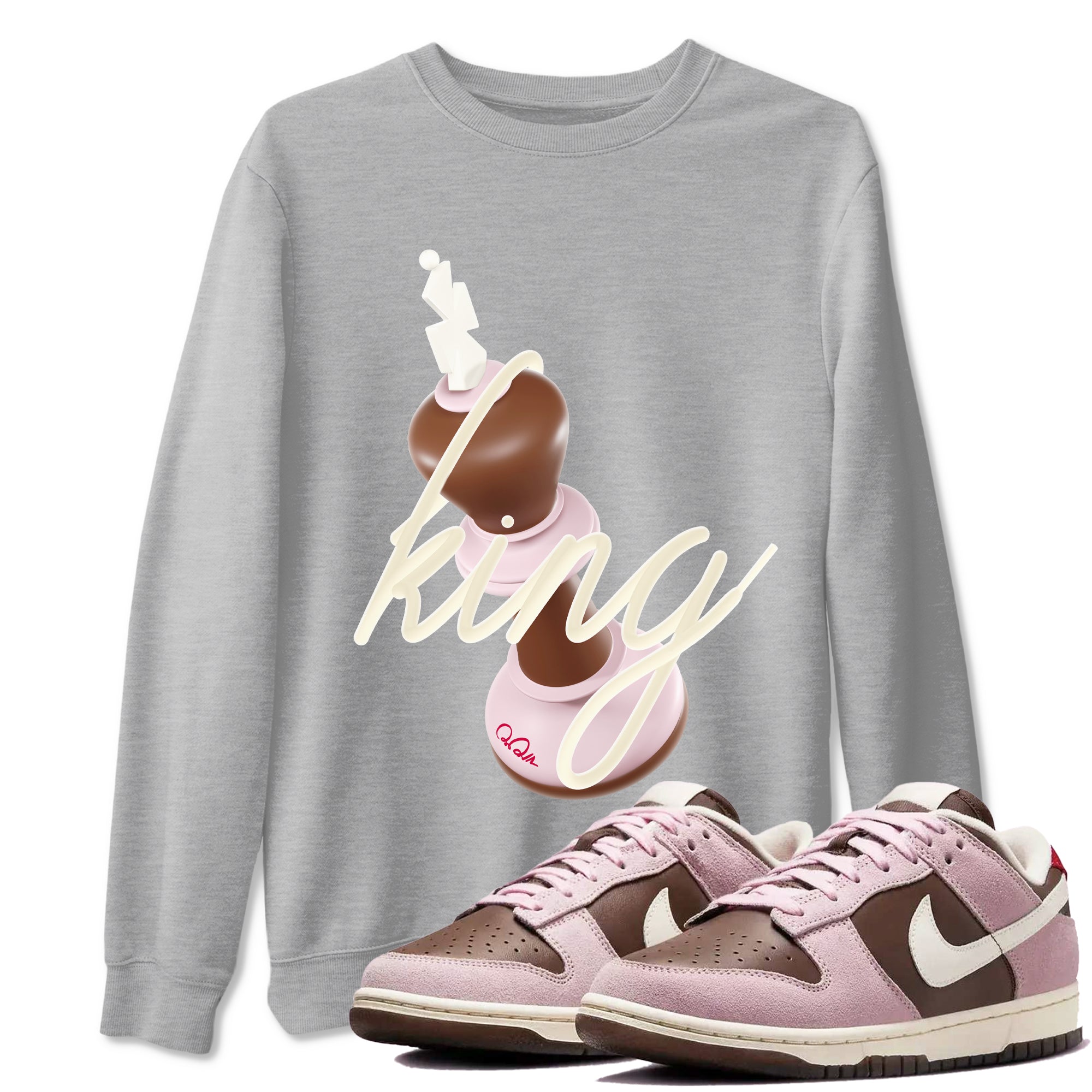 3D King snkmatch Tees - Dunk Cacao Wow And Pink Foam
