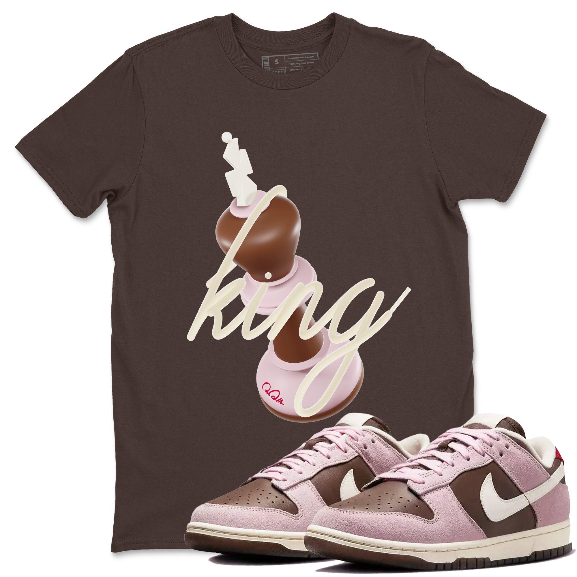 3D King snkmatch Tees - Dunk Cacao Wow And Pink Foam