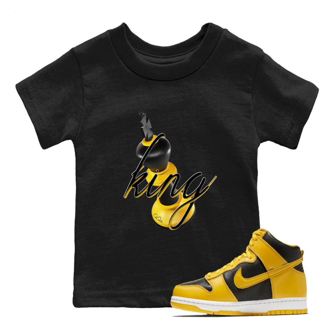 3D King snkmatch Tees Kids - Dunk High Pollen