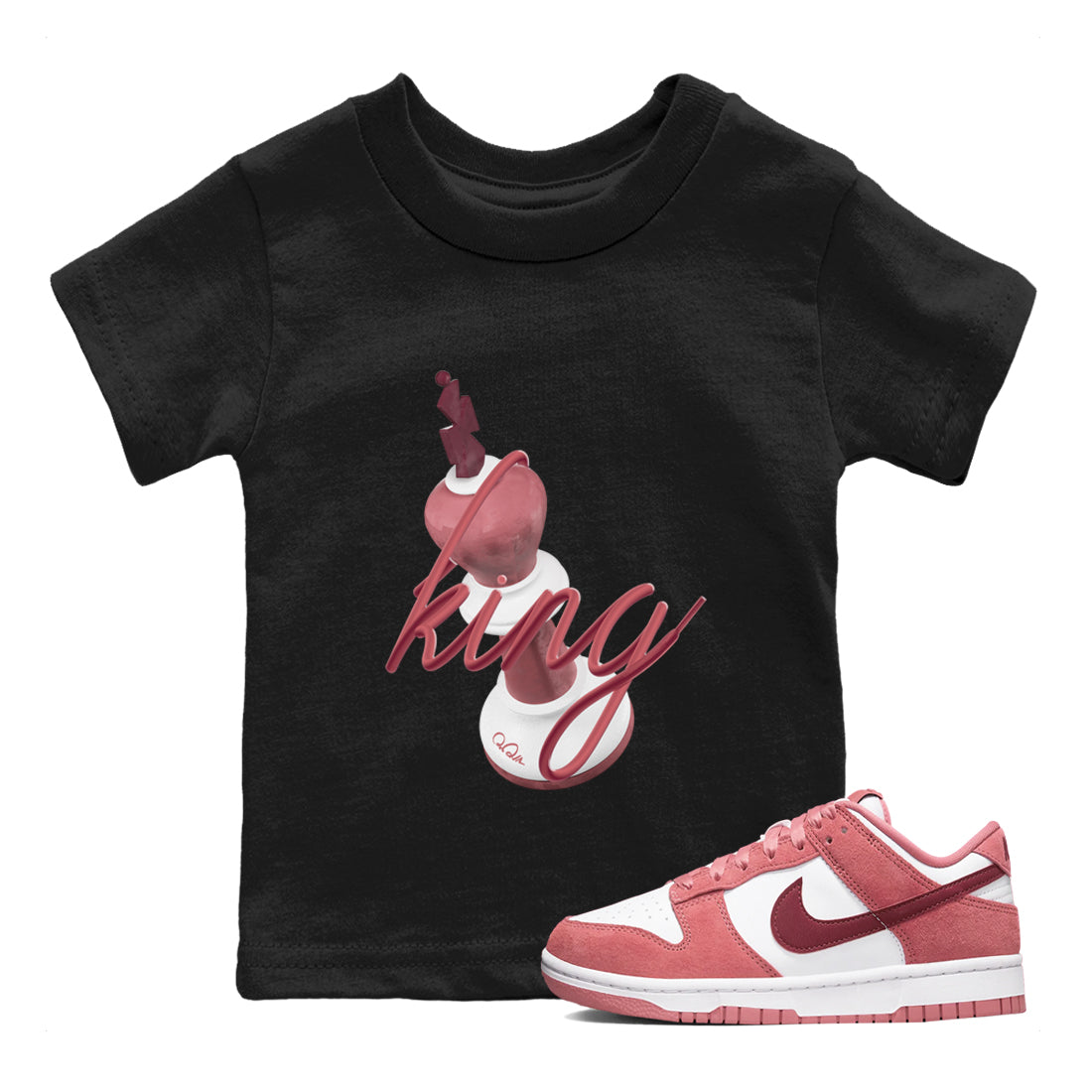 3D King snkmatch Tee Kids - Dunk Valentines Day 2024