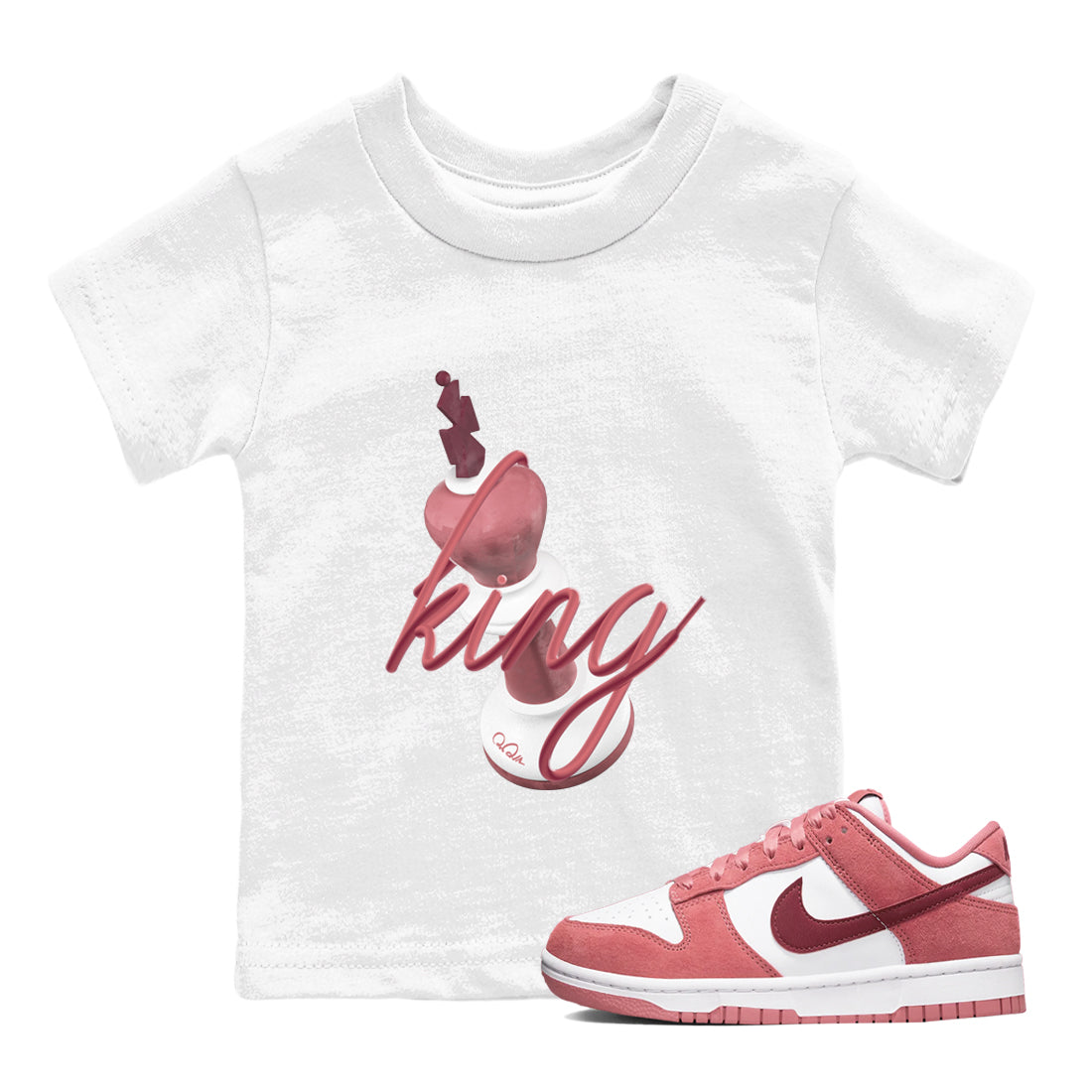 3D King snkmatch Tee Kids - Dunk Valentines Day 2024