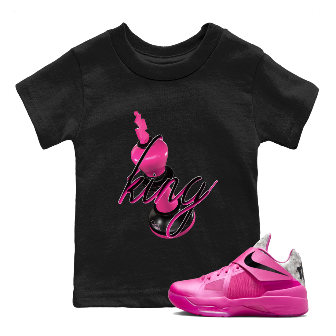 3D King snkmatch Tees Kids - KD 4 Aunt Pearl