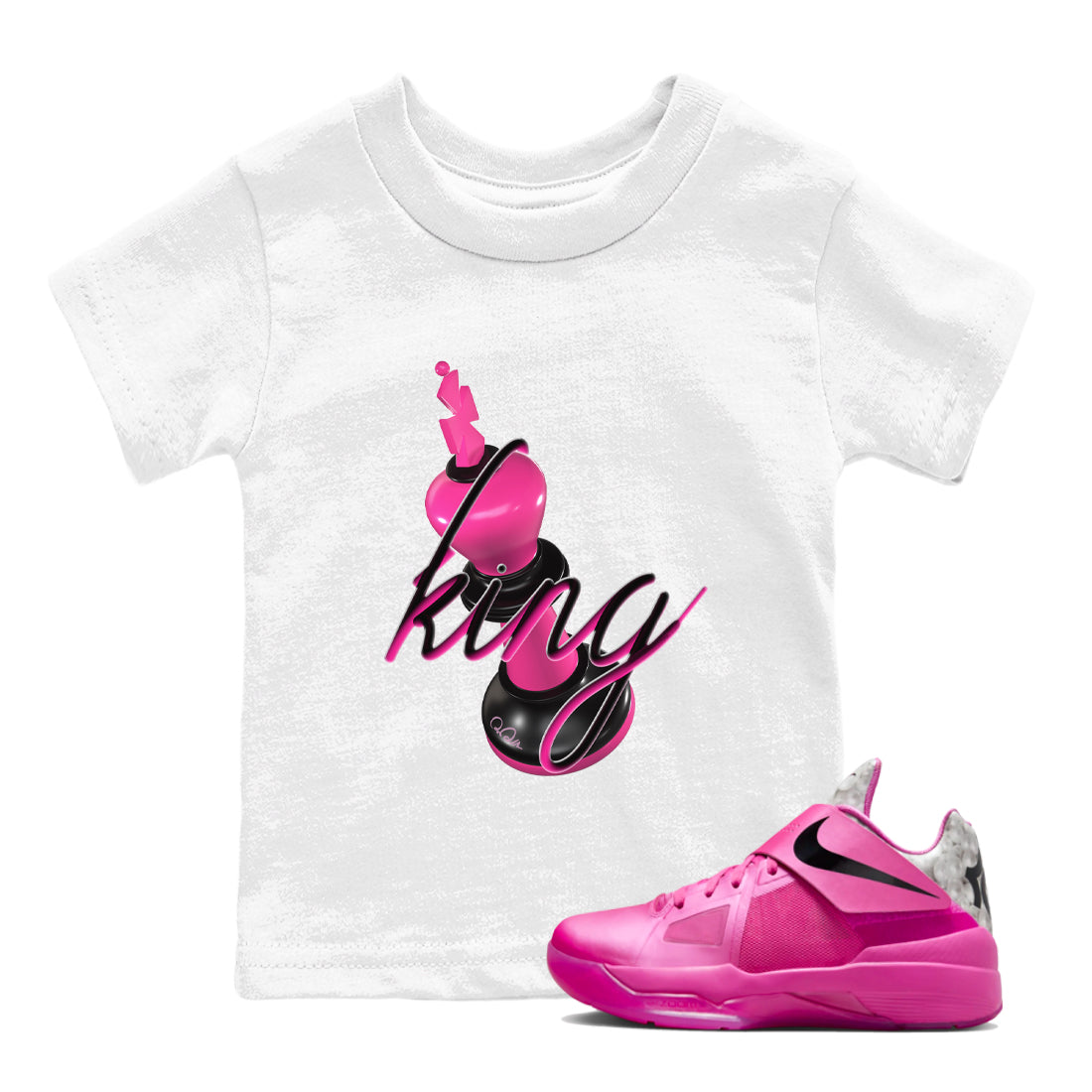 3D King snkmatch Tees Kids - KD 4 Aunt Pearl