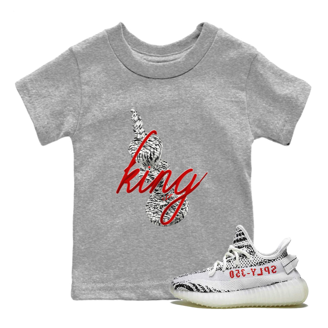 3D King Kids Tops - Yeezy 350 Zebra