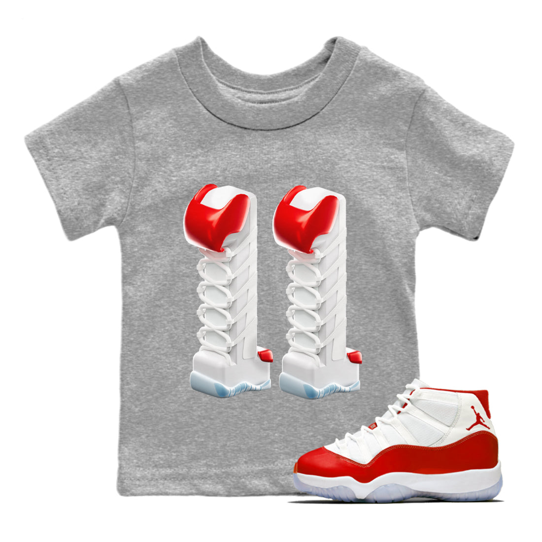 3D Number 11 Kids Tops - Air Jordan 11 Cherry