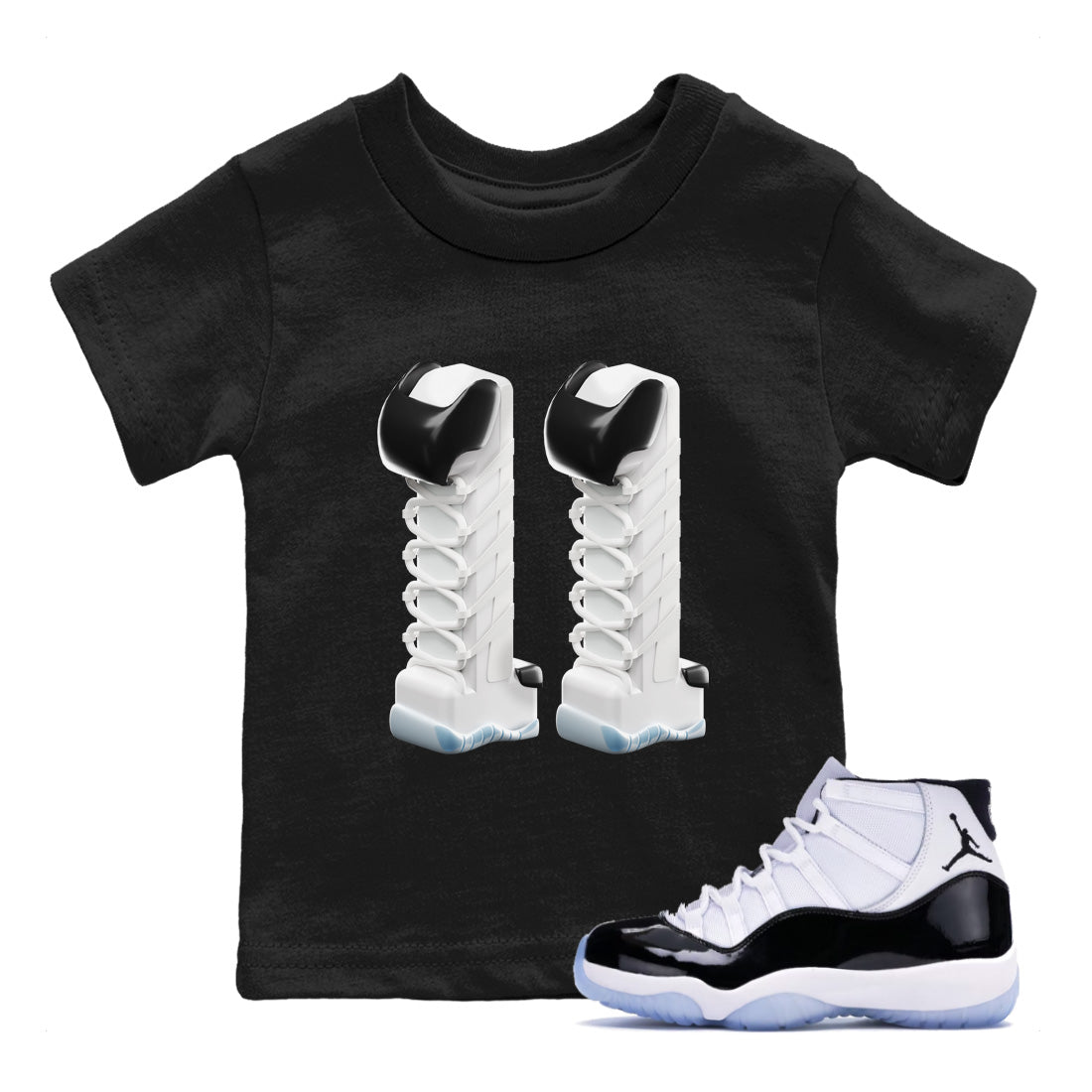 3D Number 11 Kids Tops - Air Jordan 11 Concord
