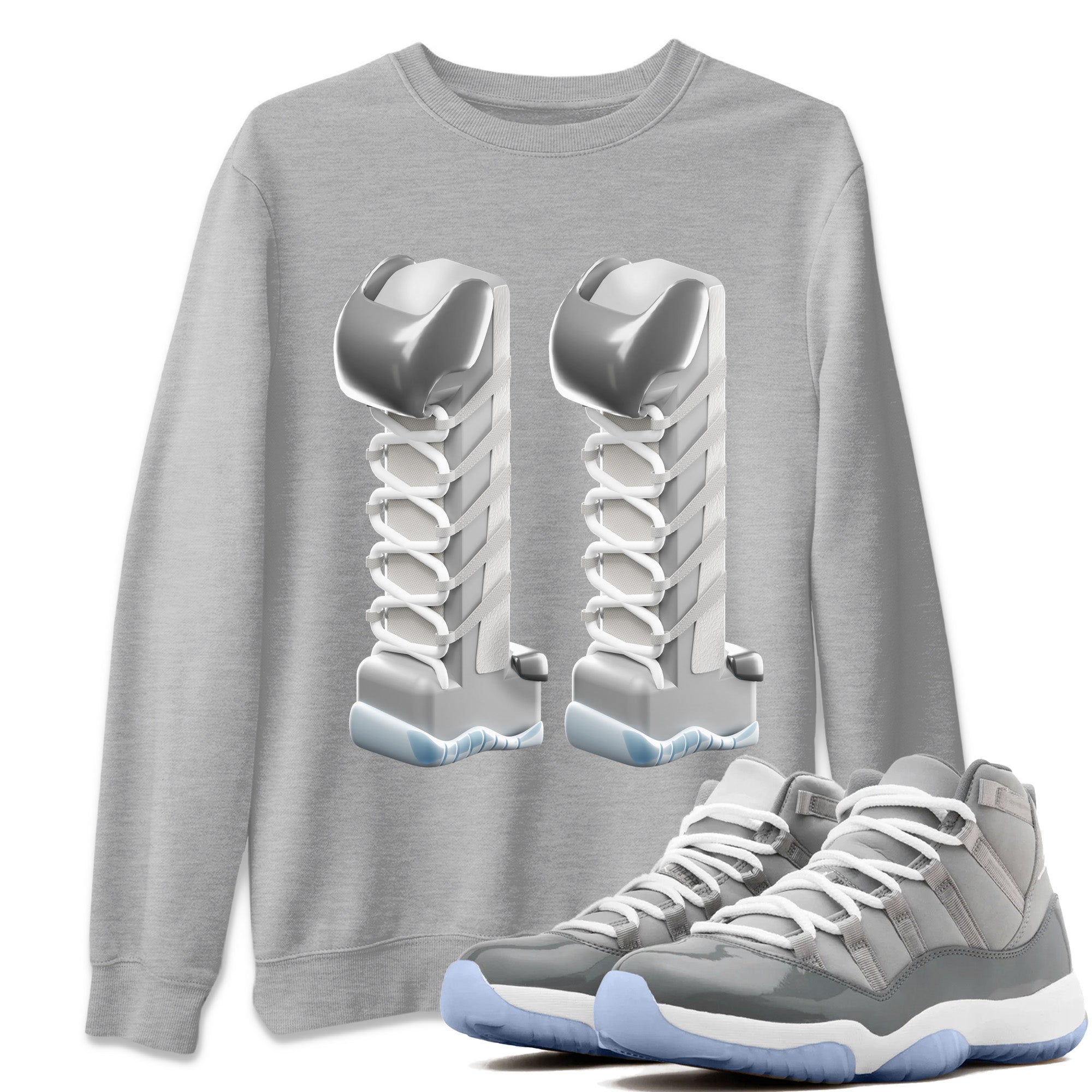 3D Number 11 Unisex Tops - Air Jordan 11 Cool Grey