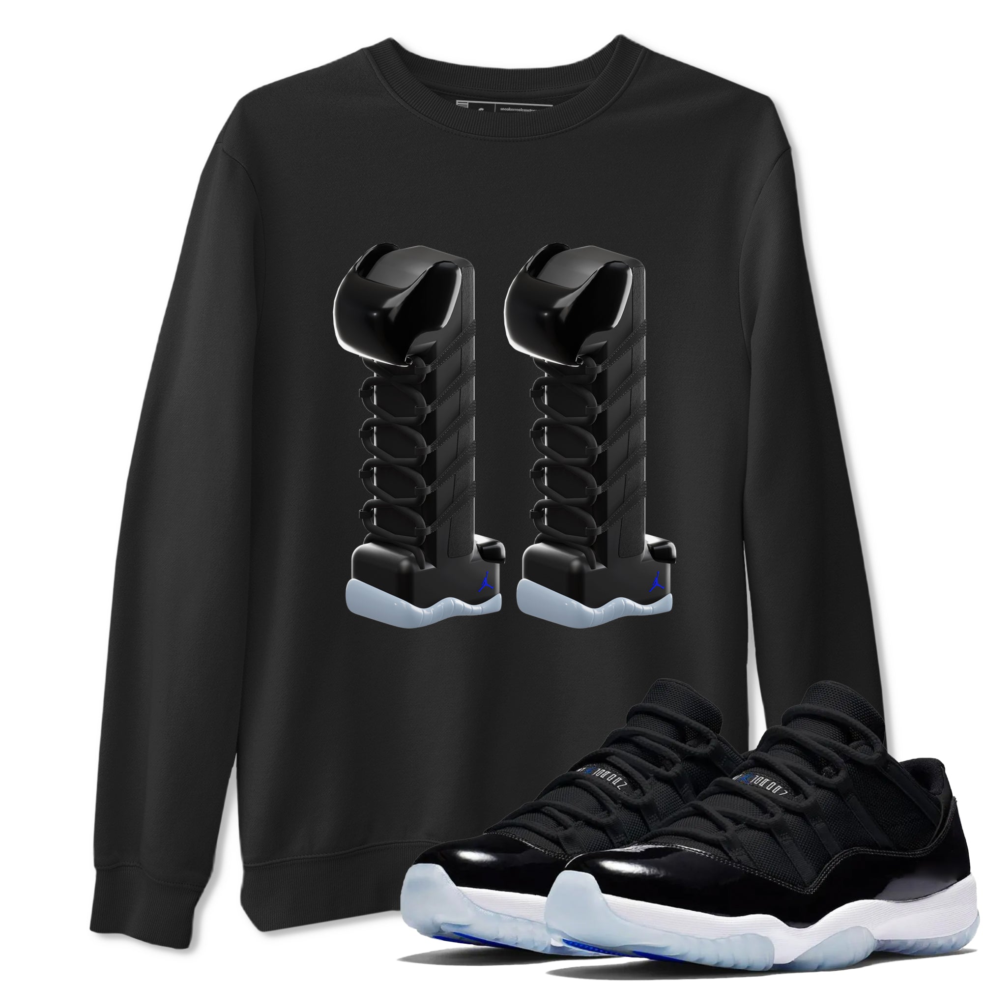 3D Number 11 snkmatch Tee - Air Jordan 11 Black and Varsity Royal