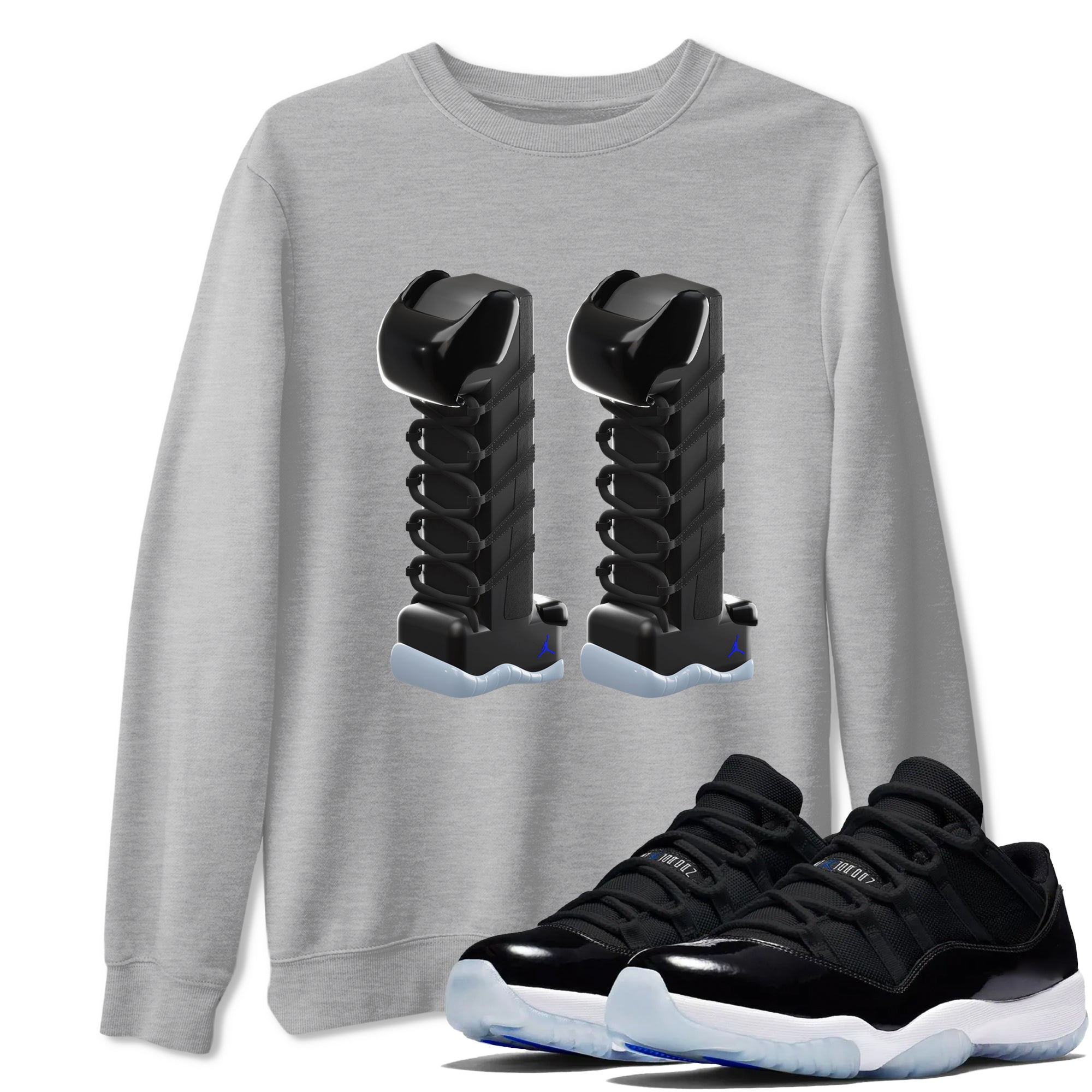 3D Number 11 snkmatch Tee - Air Jordan 11 Black and Varsity Royal