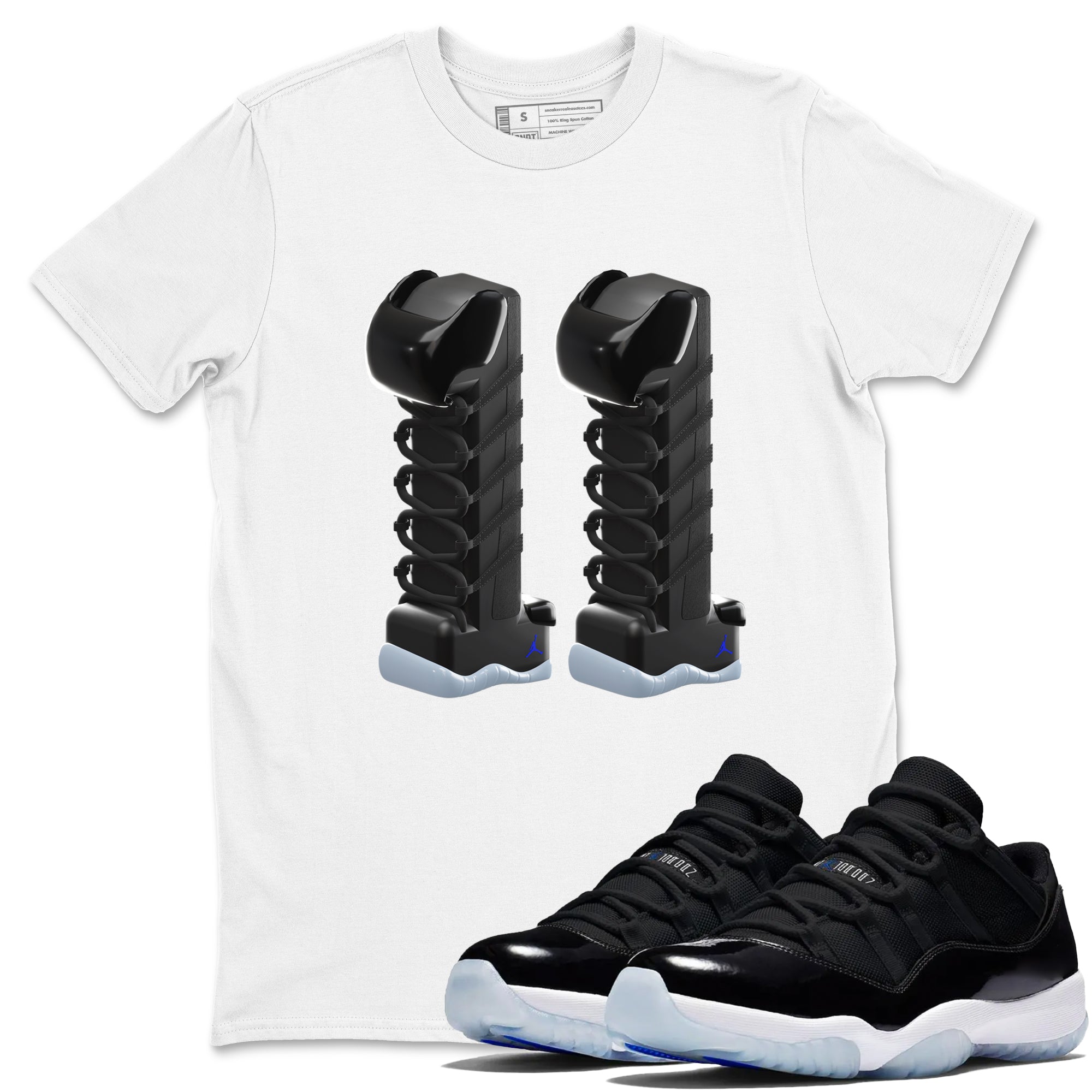3D Number 11 snkmatch Tee - Air Jordan 11 Black and Varsity Royal