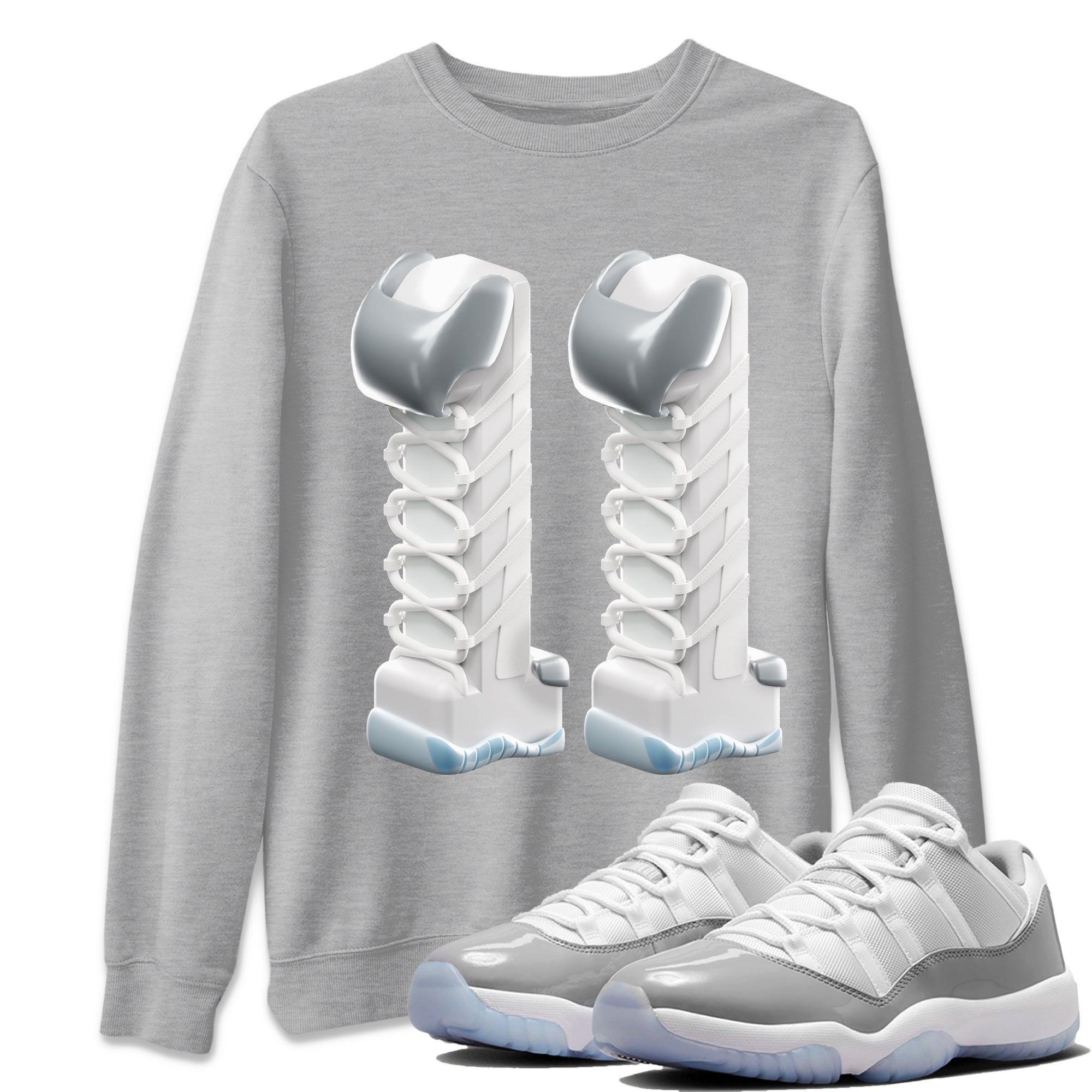 3D Number 11 Unisex Tops - Air Jordan 11 White Cement