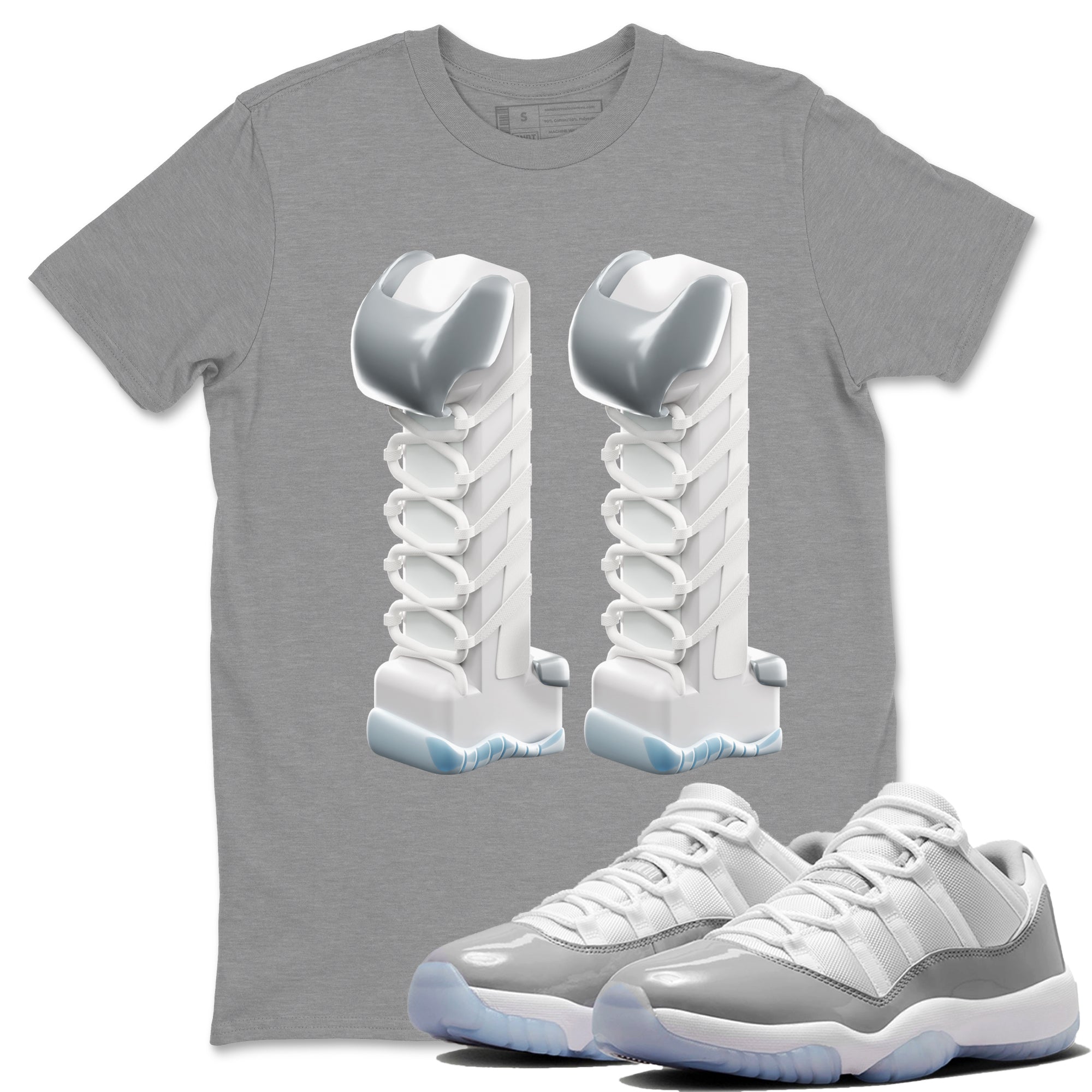 3D Number 11 Unisex Tops - Air Jordan 11 White Cement