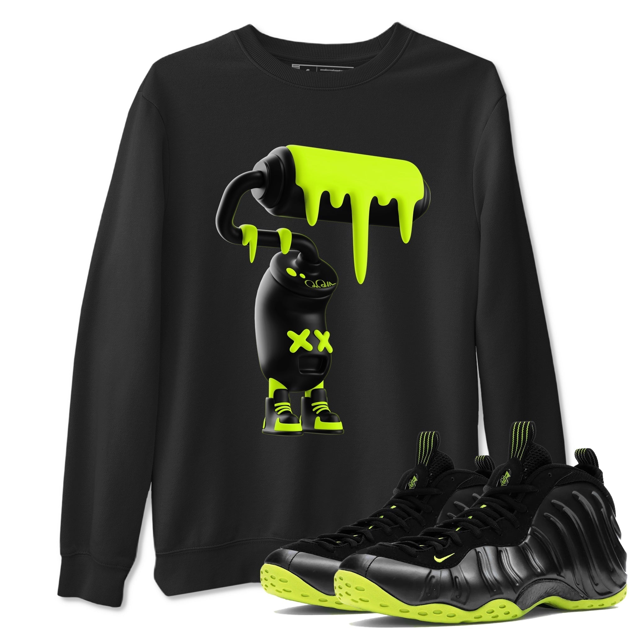 3D Paint Roller snkmatch Tees - Air Foamposite One Black Volt