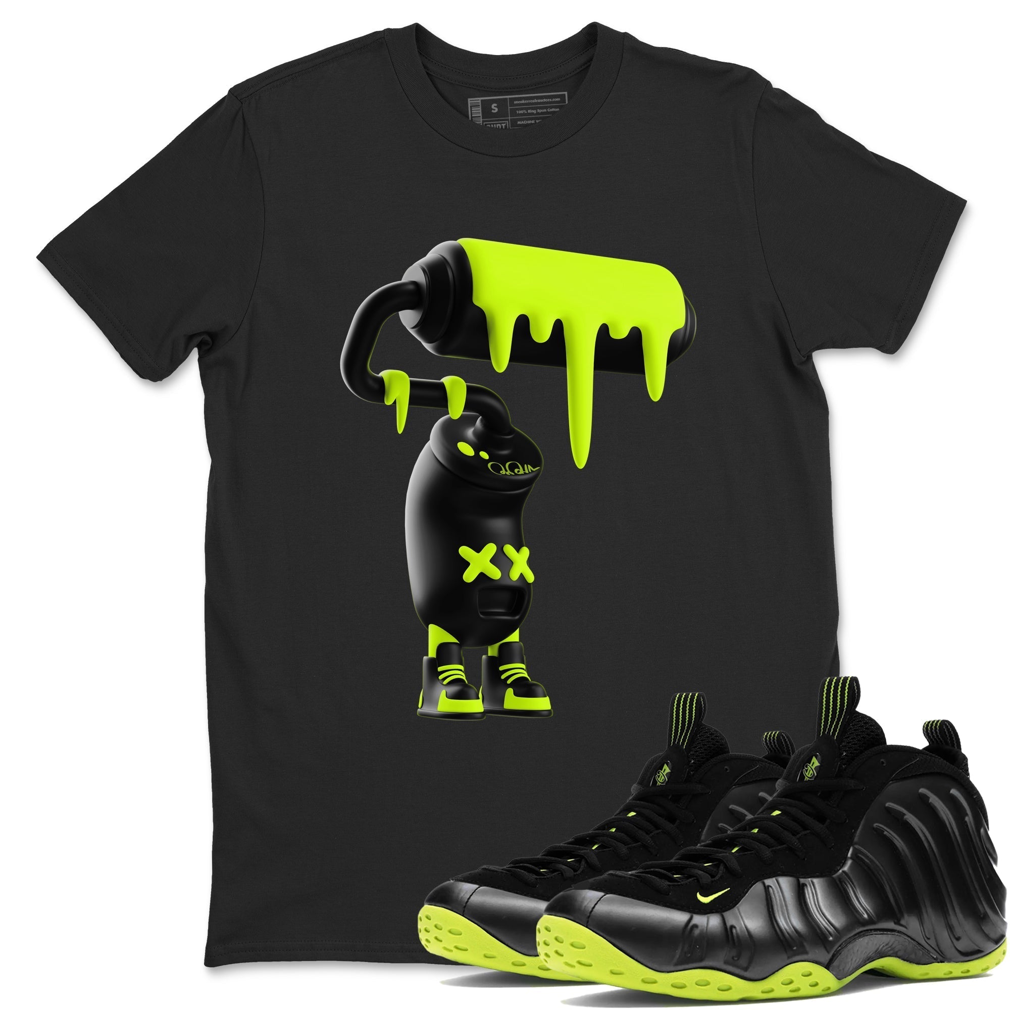 3D Paint Roller snkmatch Tees - Air Foamposite One Black Volt