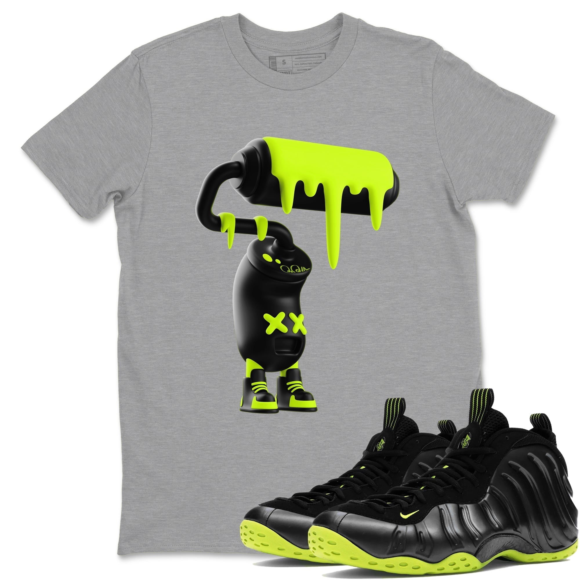 3D Paint Roller snkmatch Tees - Air Foamposite One Black Volt