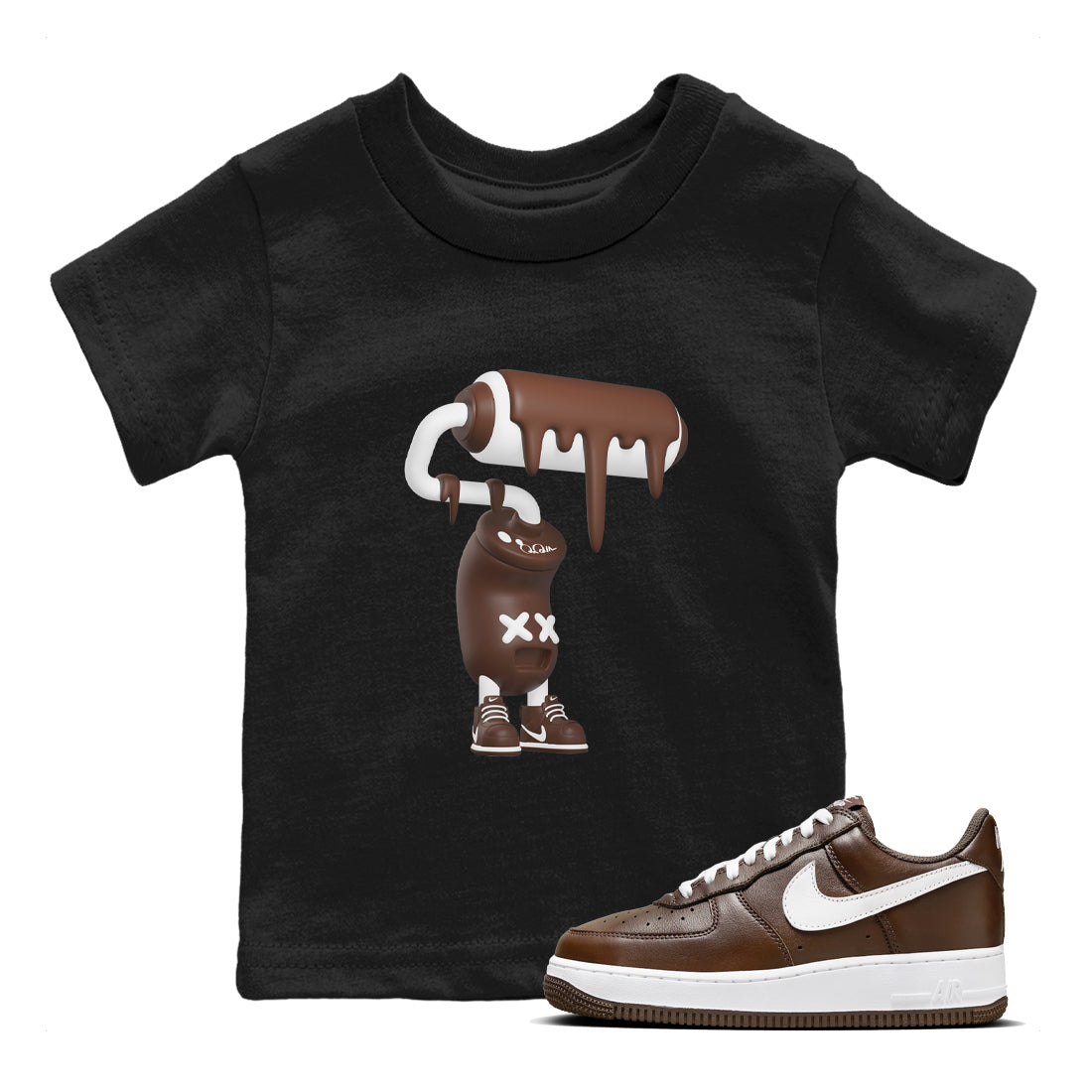 3D Paint Roller snkmatch Tee Kids - Air Force 1 Chocolate