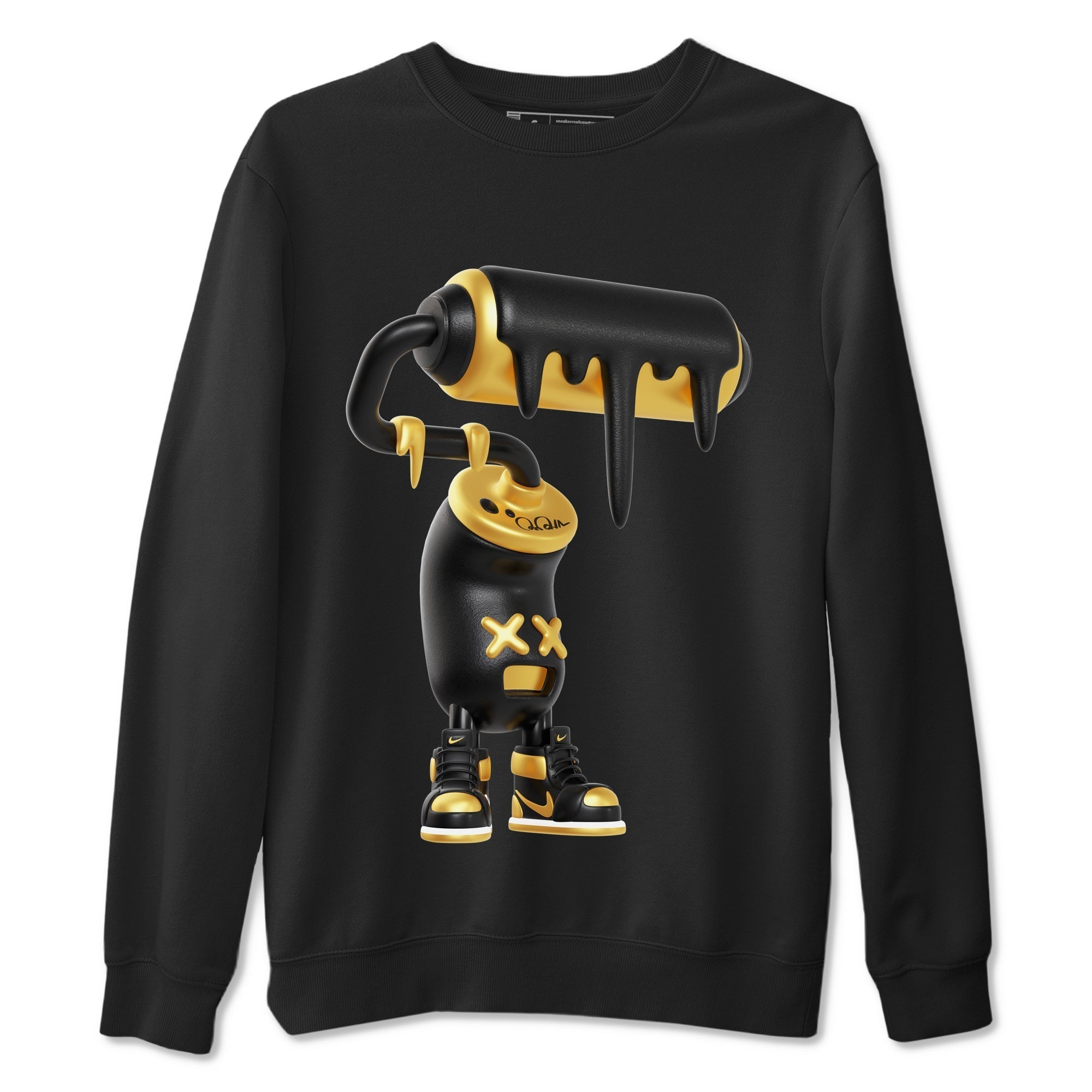 3D Paint Roller snkmatch Tees - Air Jordan 1 Black Metallic Gold
