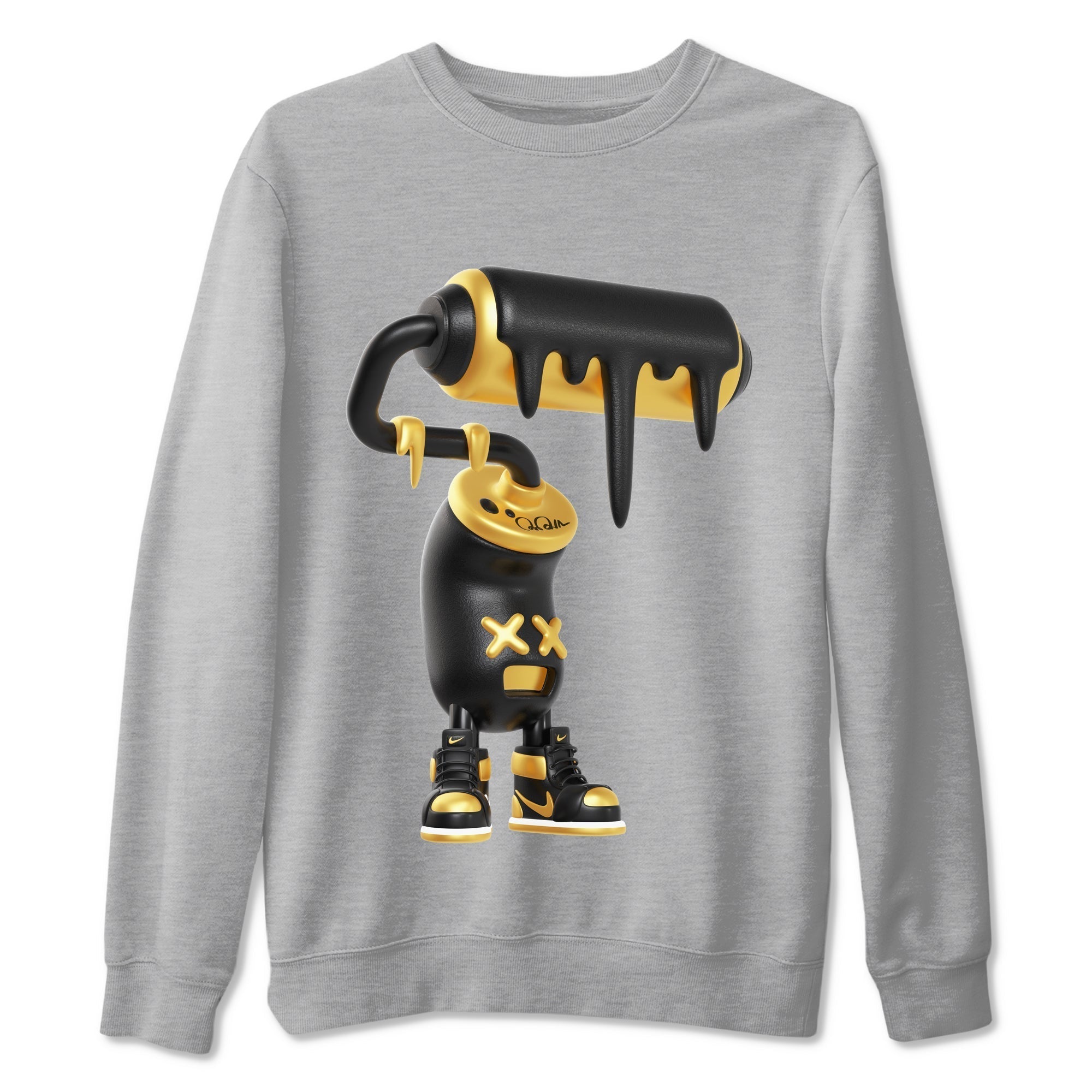 3D Paint Roller snkmatch Tees - Air Jordan 1 Black Metallic Gold
