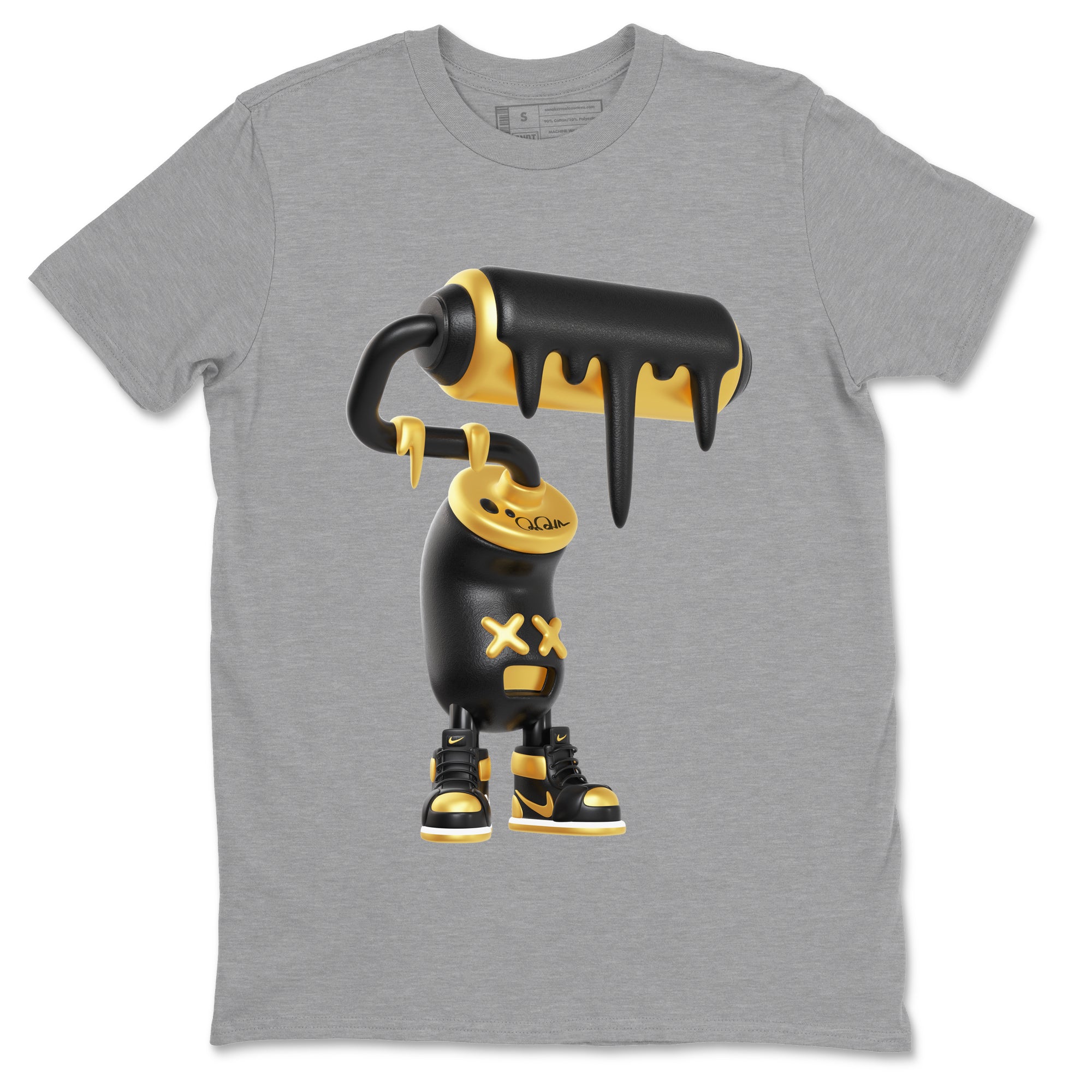 3D Paint Roller snkmatch Tees - Air Jordan 1 Black Metallic Gold