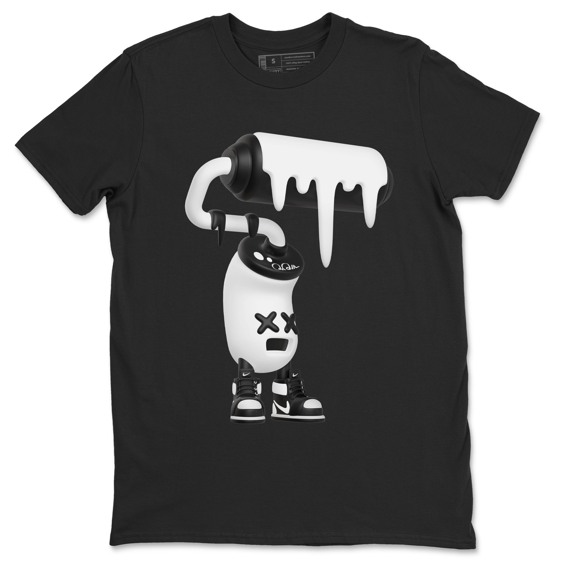 3D Paint Roller snkmatch Tees - Air Jordan 1 Black White