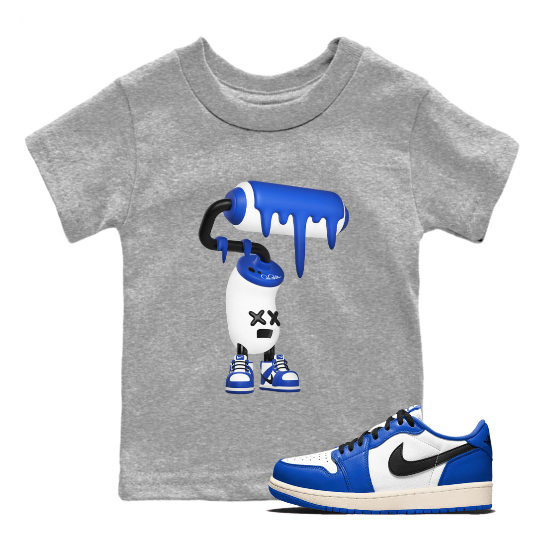 3D Paint Roller snkmatch Tees Kids - Air Jordan 1 Game Royal