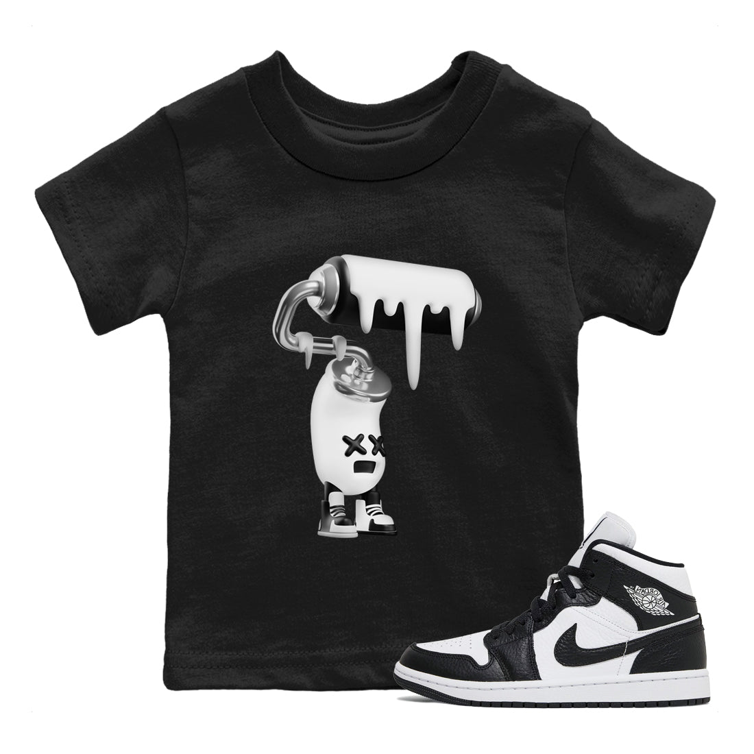 3D Paint Roller Kids Tops - Air Jordan 1 Homage