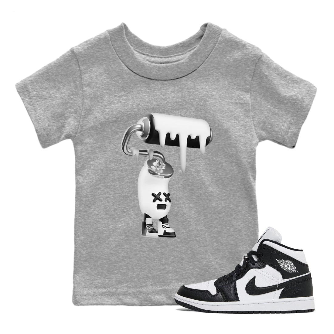 3D Paint Roller Kids Tops - Air Jordan 1 Homage
