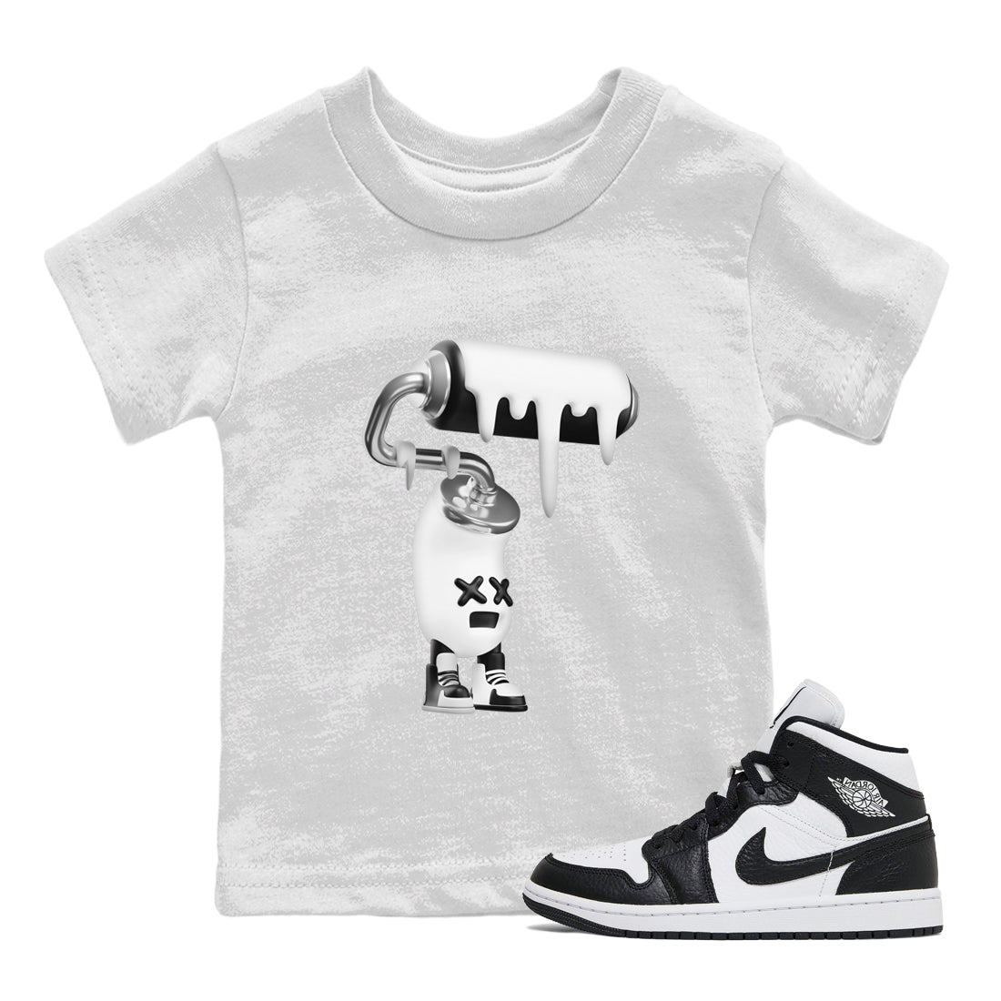 3D Paint Roller Kids Tops - Air Jordan 1 Homage