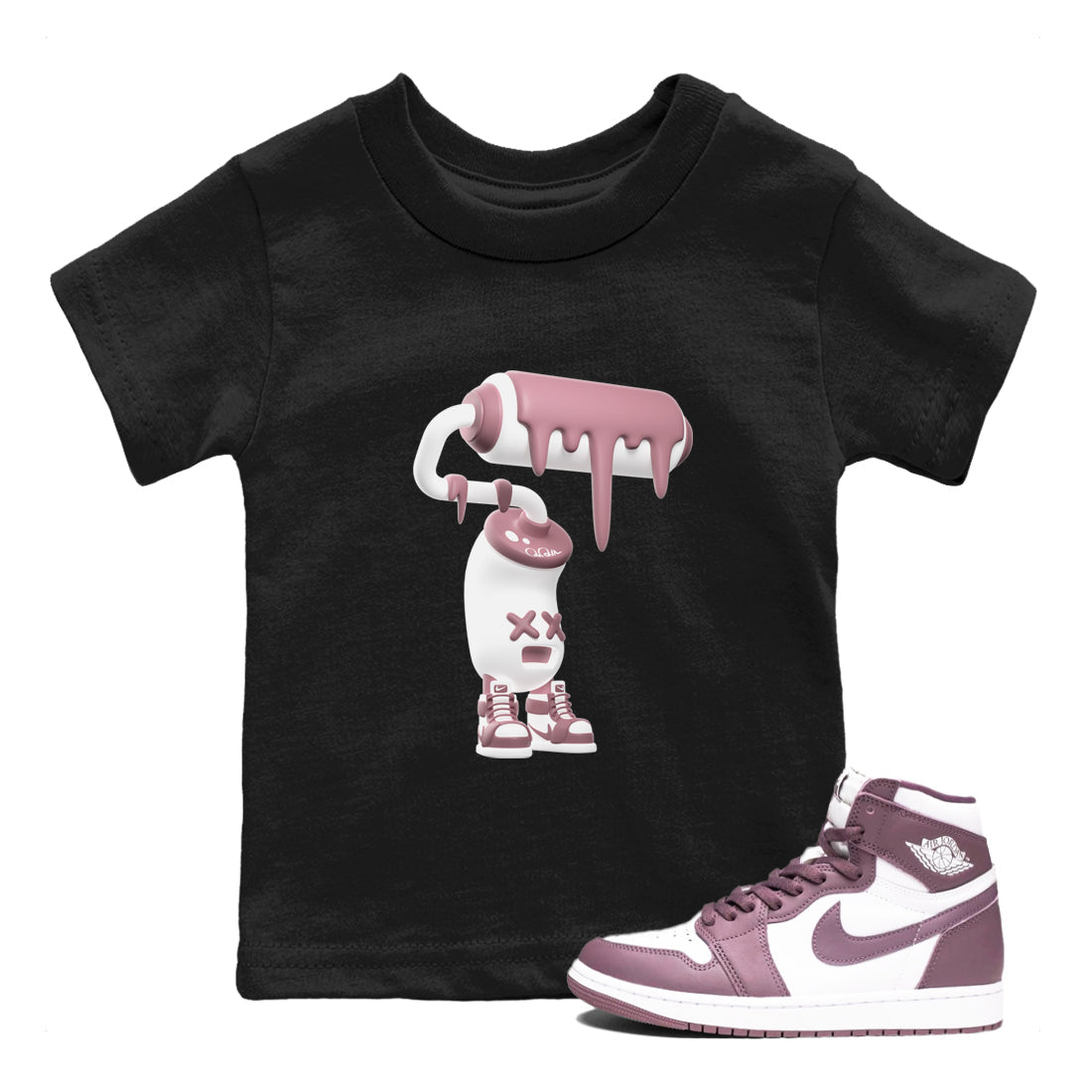 3D Paint Roller snkmatch Tee Kids - Air Jordan 1 Mauve
