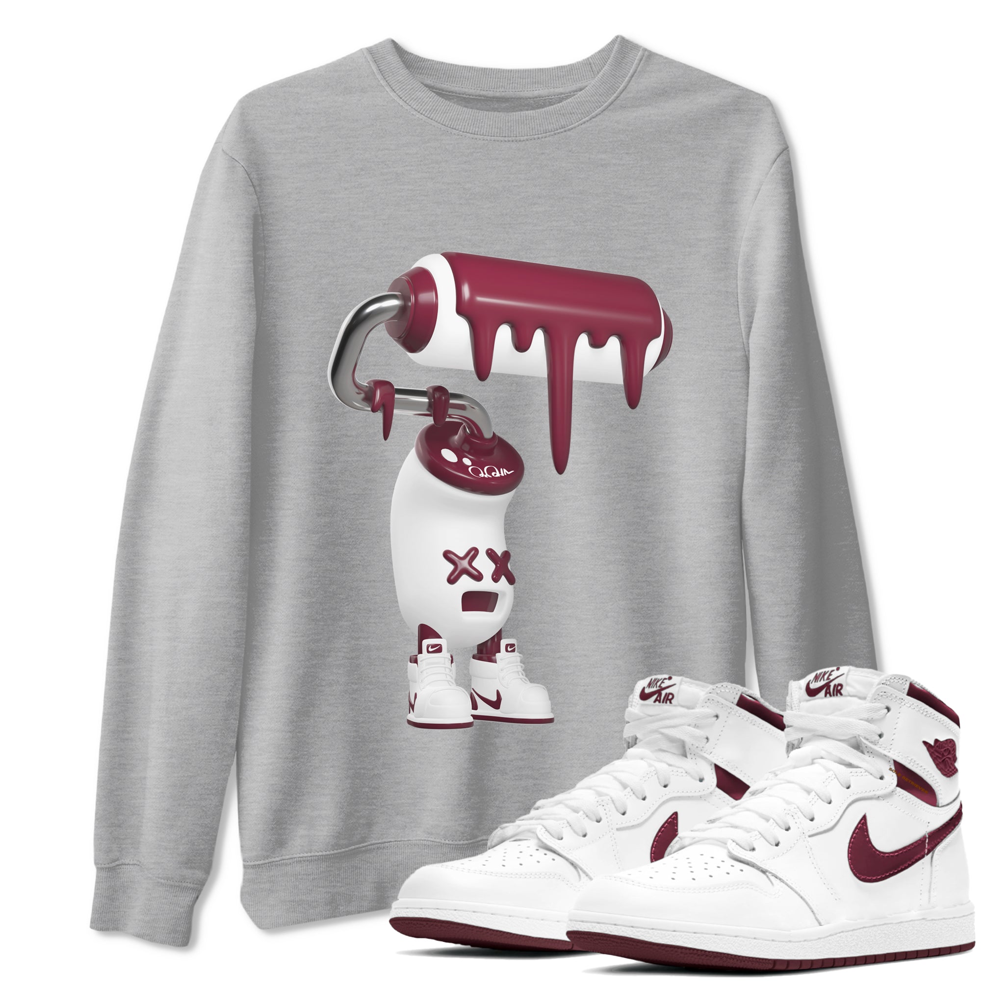 3D Paint Roller snkmatch Tee - Air Jordan 1 Metallic Burgundy